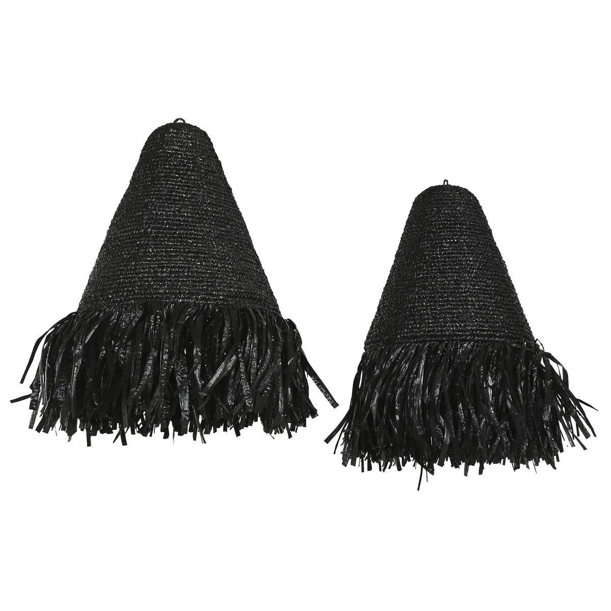 PANTALLA DE LÁMPARA HOME ESPRIT NEGRO RAFIA 60 X 60 X 80 CM