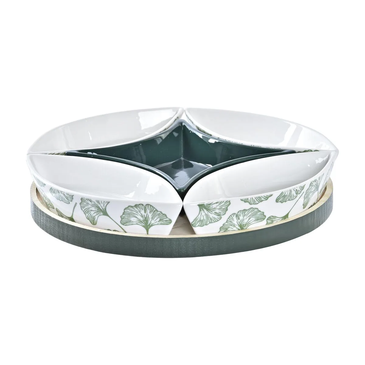 SET DE APERITIVO DKD HOME DECOR MADERA 22 X 22 X 1 CM HOJAS VERDE GRES