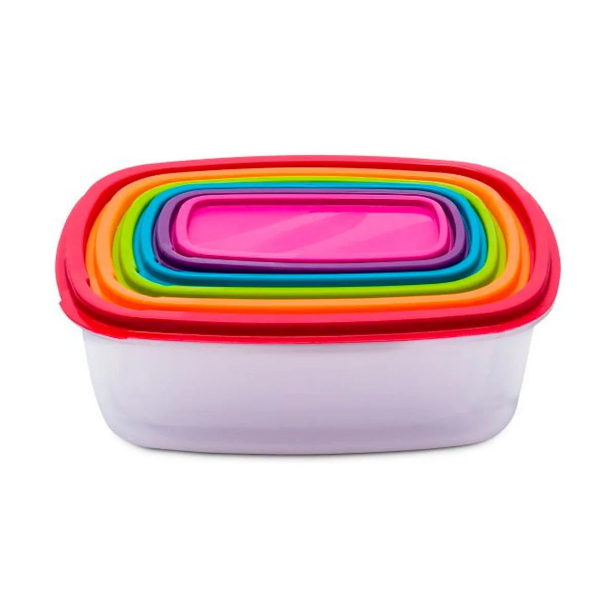 SET DE 6 FIAMBRERAS 5FIVE SIMPLY SMART POLIPROPILENO 300 ML 225 ML 175 ML 12,5 ML 0,3 G 245 ML MULTICOLOR RECTANGULAR