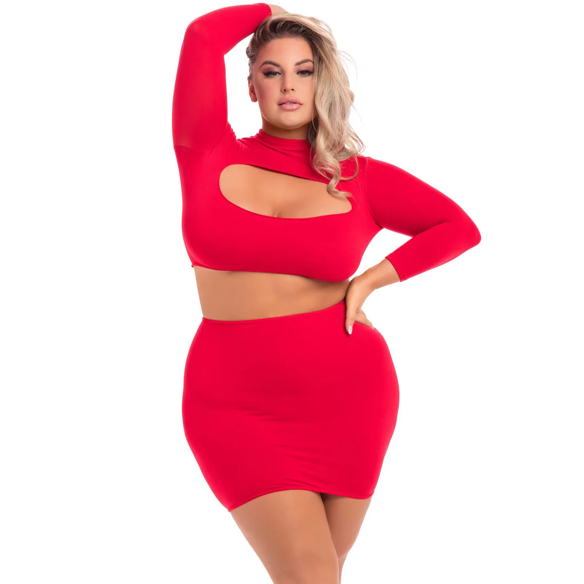 CONJUNTO DE LENCERÍA PINK LIPSTICK ROJO (3XL/4XL)