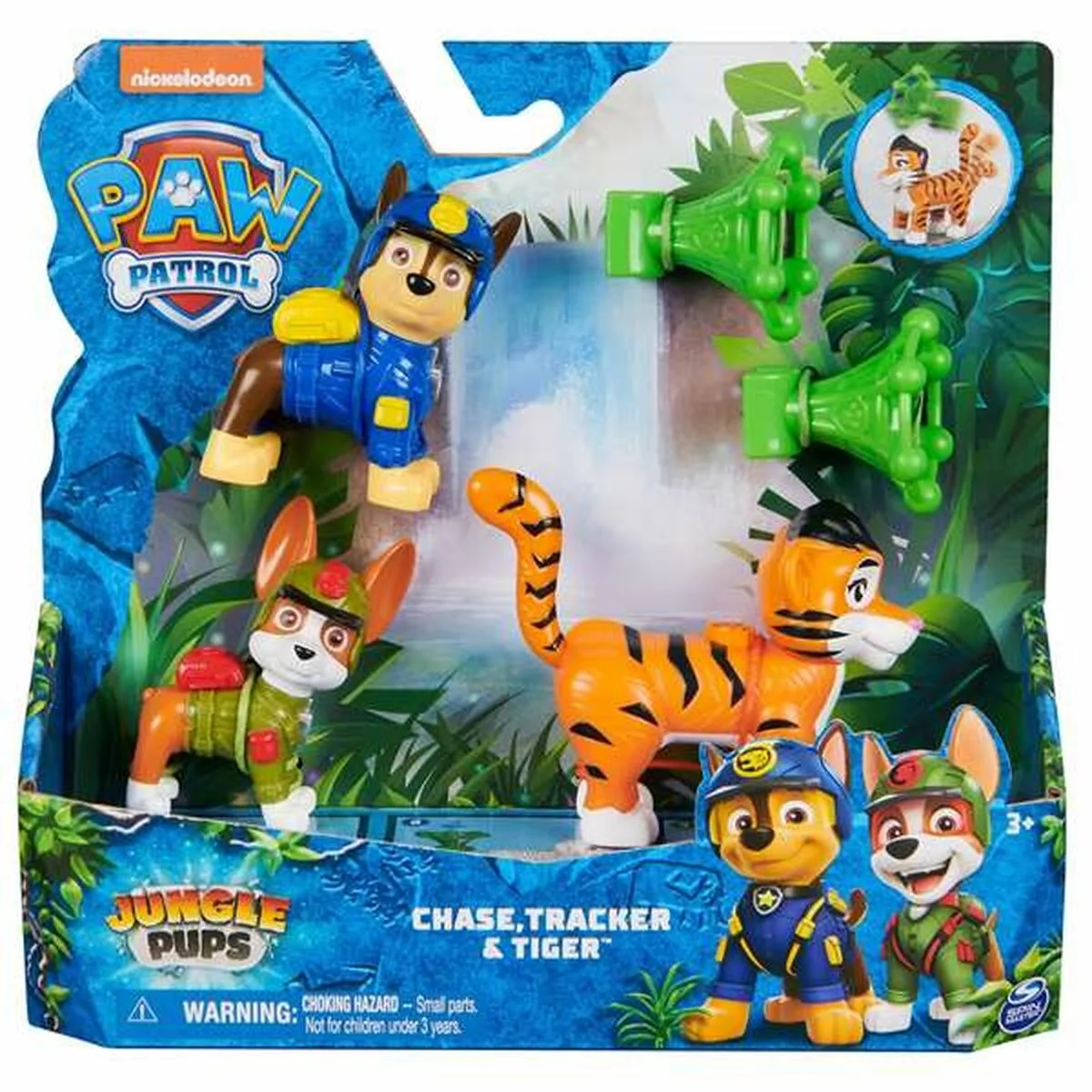 SET DE MUÑECOS THE PAW PATROL JUNGLE PUPS - CHASE & TRACKER 20,32 X 19,05 X 5,71 CM 3 PIEZAS