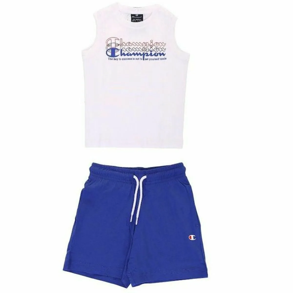 CONJUNTO DEPORTIVO PARA NIÑOS CHAMPION BLANCO 2 PIEZAS AZUL