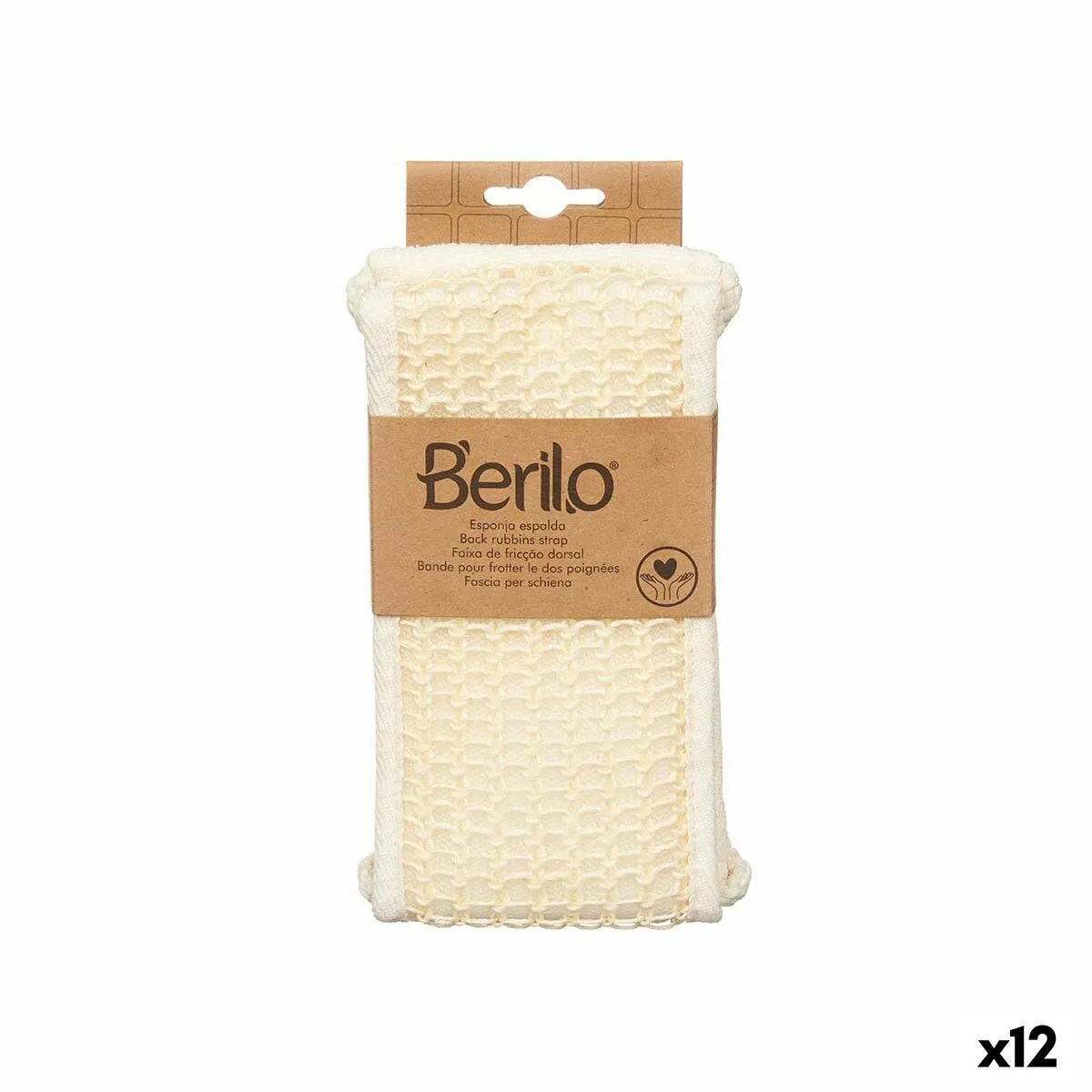 ESPONJA DE MASAJE BERILO B7083-16 BLANCO (12 UNIDADES)