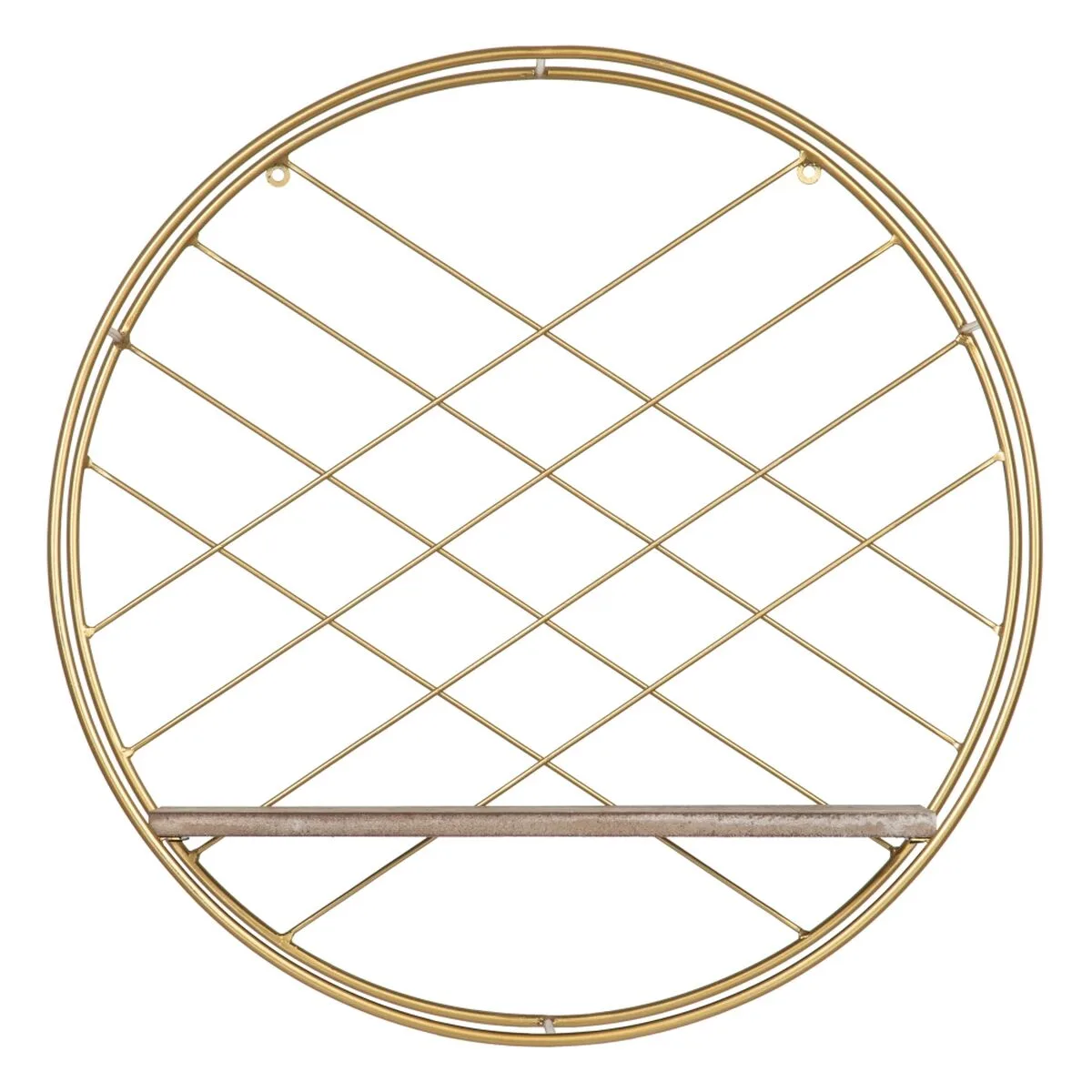 ESTANTE 51 X 14 X 51 CM NATURAL DORADO METAL MADERA