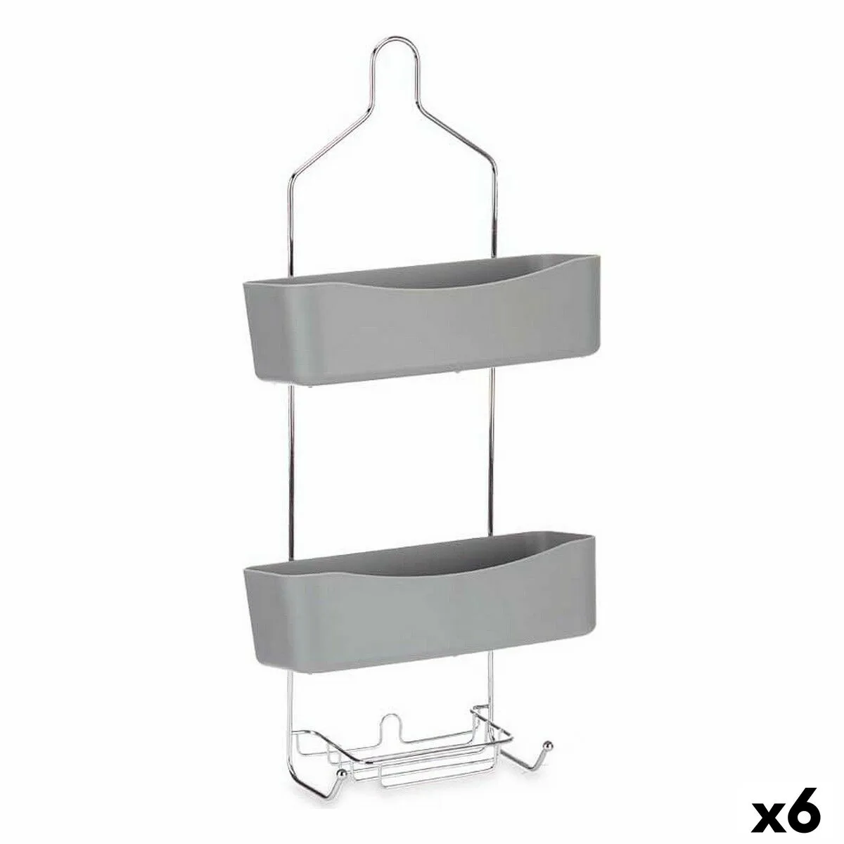 ESTANTERÍA DE BAÑO BERILO W7072 - 383 GRIS METAL PLÁSTICO 28 X 60 X 14 CM (6 UNIDADES)