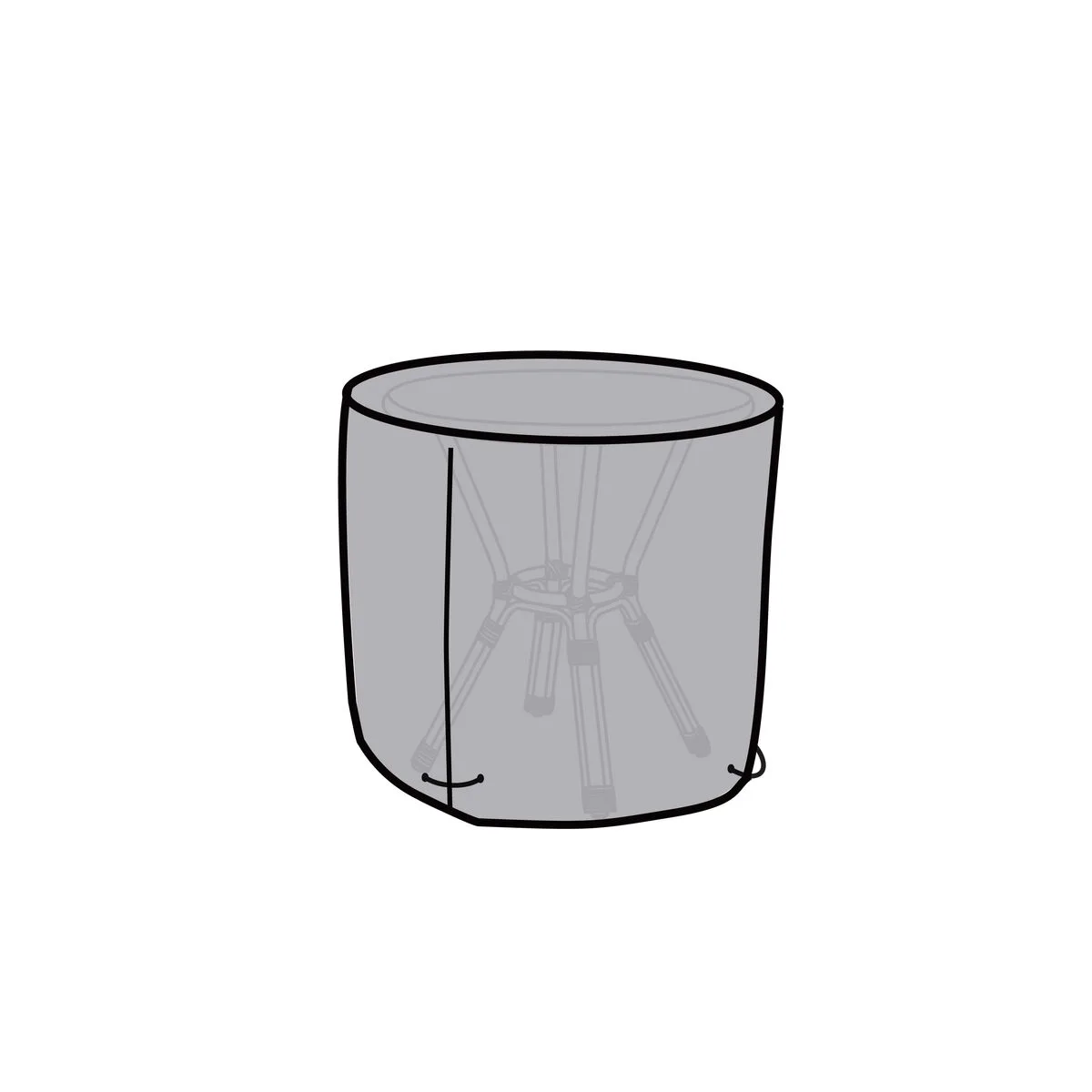 FUNDA PROTECTORA DKD HOME DECOR MESA NEGRO ALUMINIO GRIS OSCURO (132 X 132 X 75 CM)