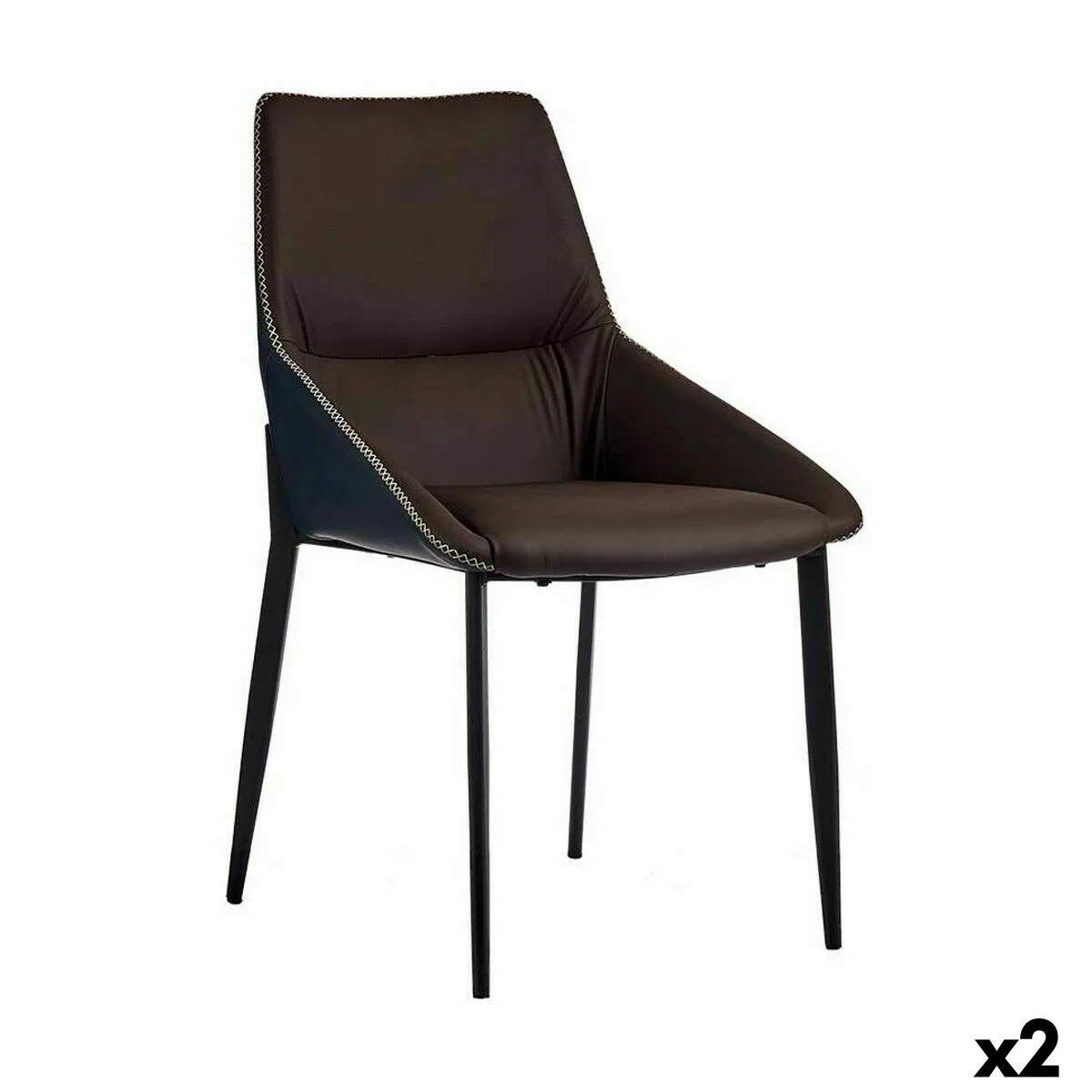 SILLÓN TRENZADO AZUL MARRÓN ACERO 50 X 87 X 61 CM (2 UNIDADES)