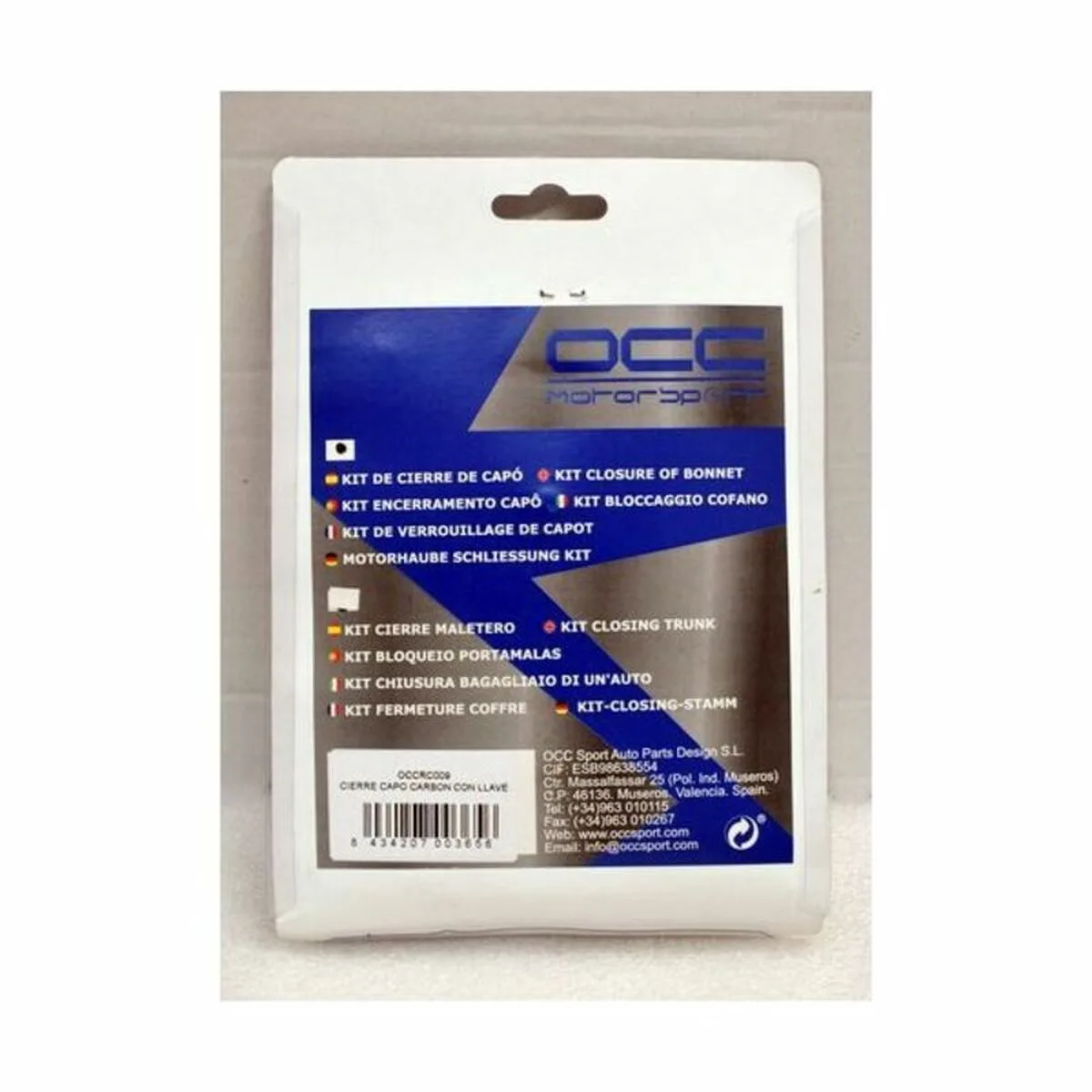 CIERRE DE CAPÓ OCC MOTORSPORT OCCRC009 NEGRO PLATEADO