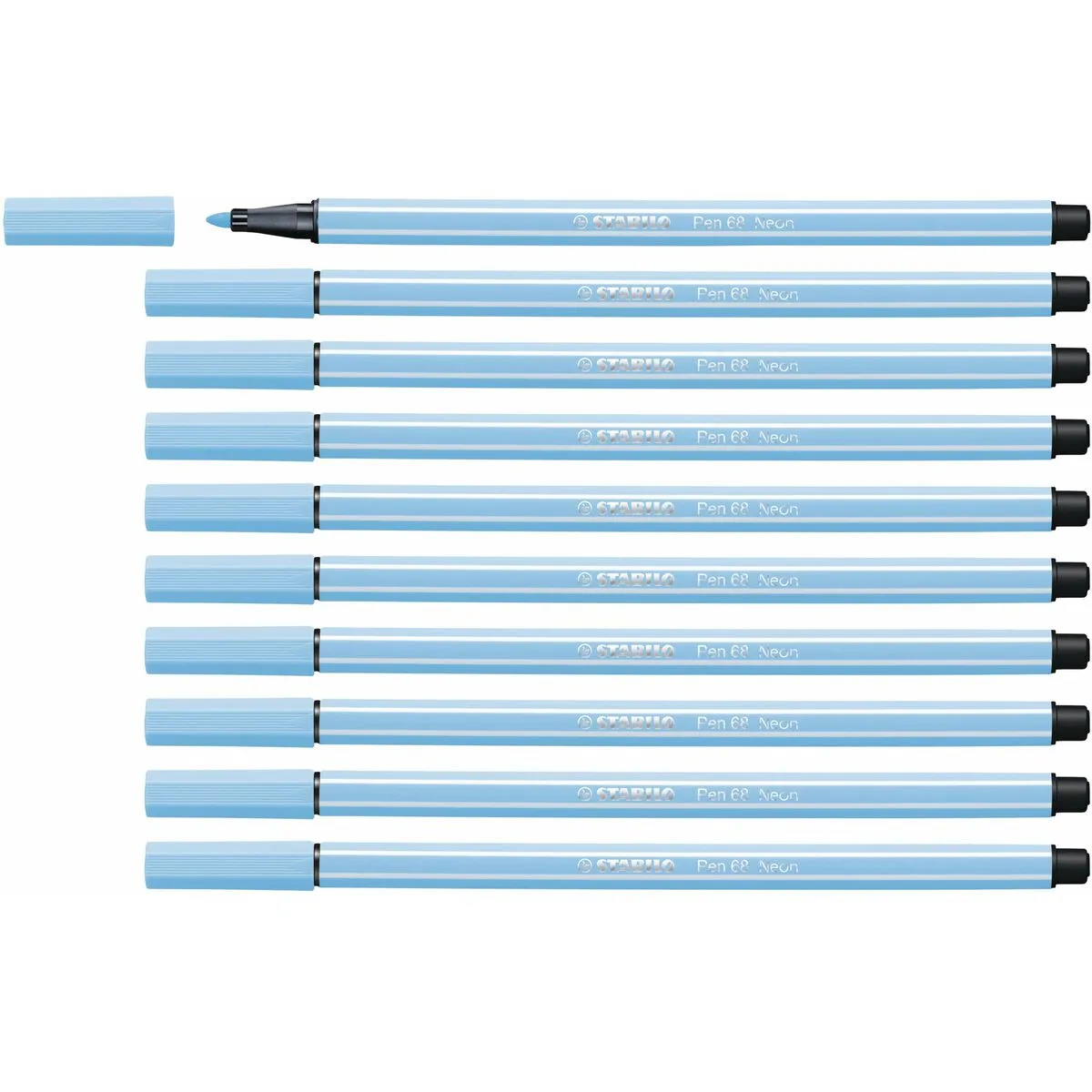 ROTULADORES STABILO PEN 68 FLUORESCENTE AZUL (10 PIEZAS)