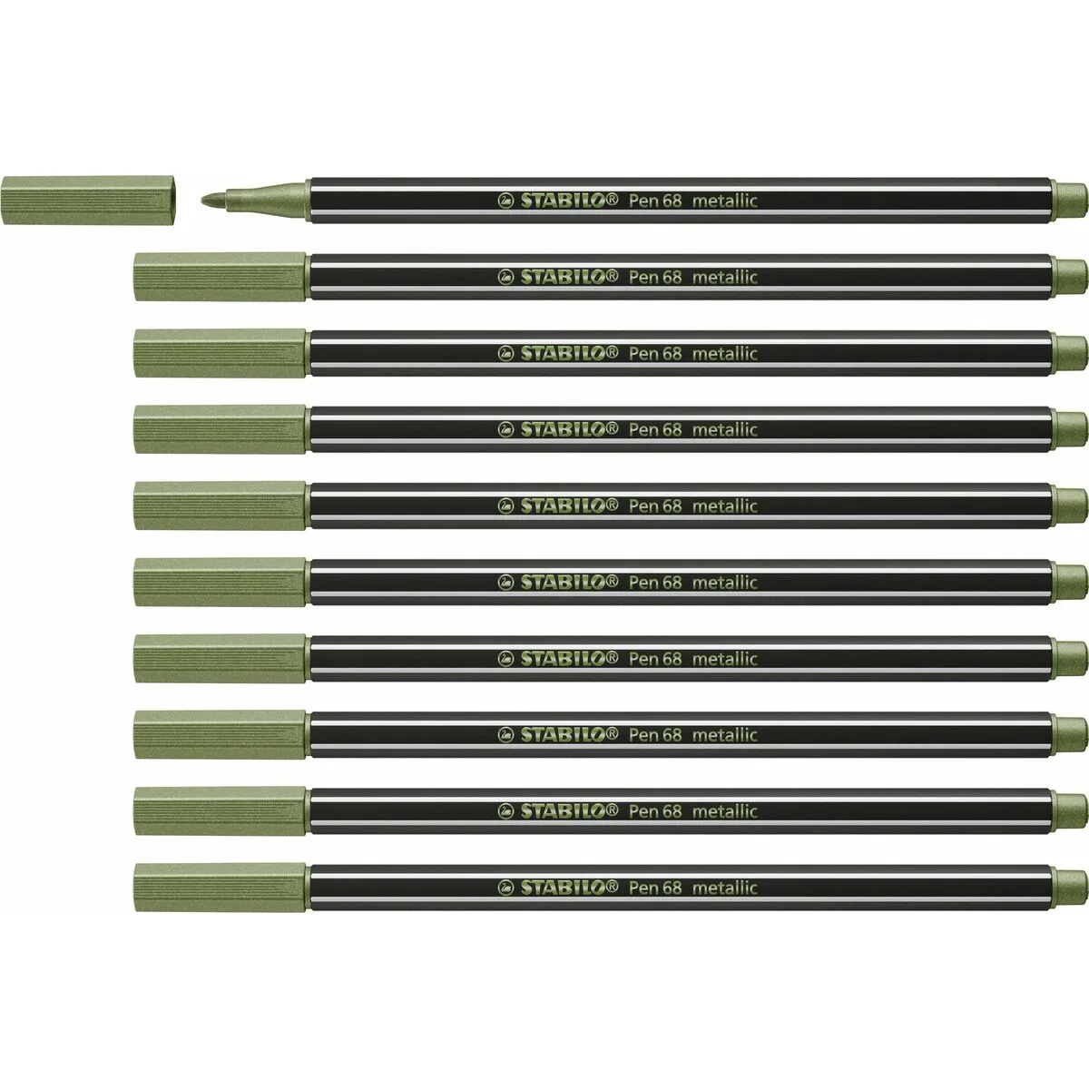 ROTULADORES STABILO PEN 68 METALLIC LEAF VERDE (10 PIEZAS)