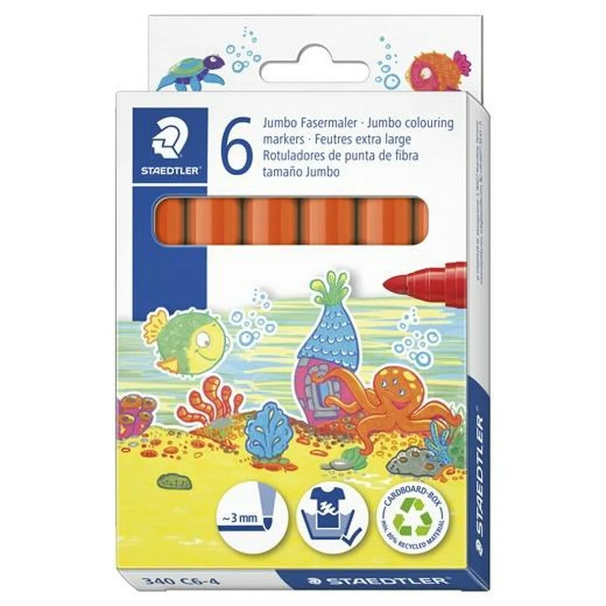 ROTULADORES STAEDTLER NORIS CLUB NARANJA 6 UNIDADES