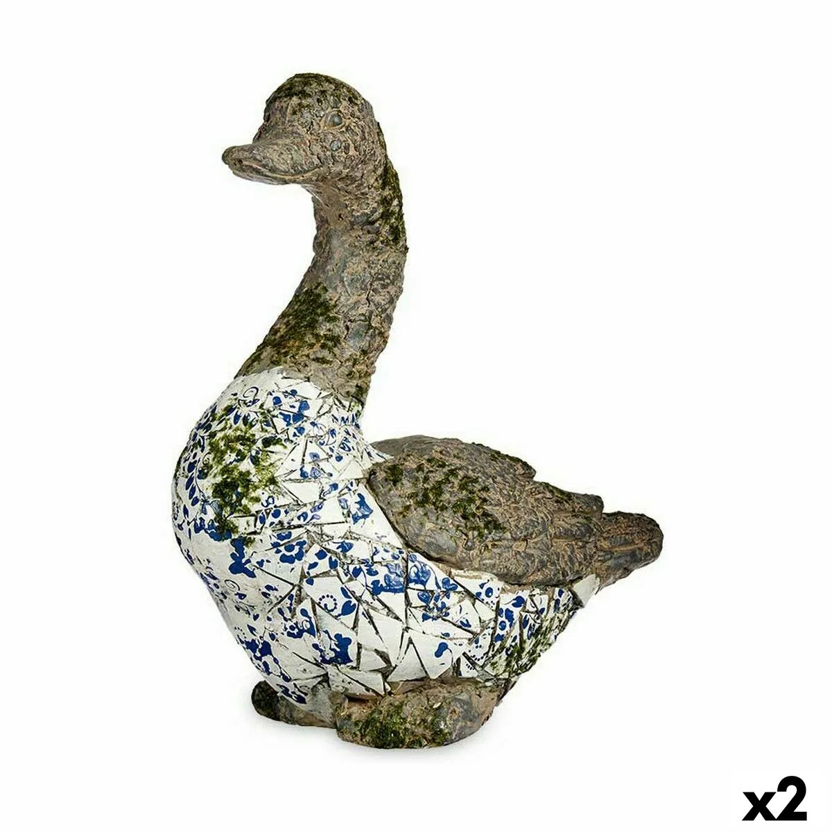 FIGURA DECORATIVA PARA JARDÍN IBERGARDEN ZD18065 POLIRESINA PATO 17 X 42 X 40 CM (2 UNIDADES)