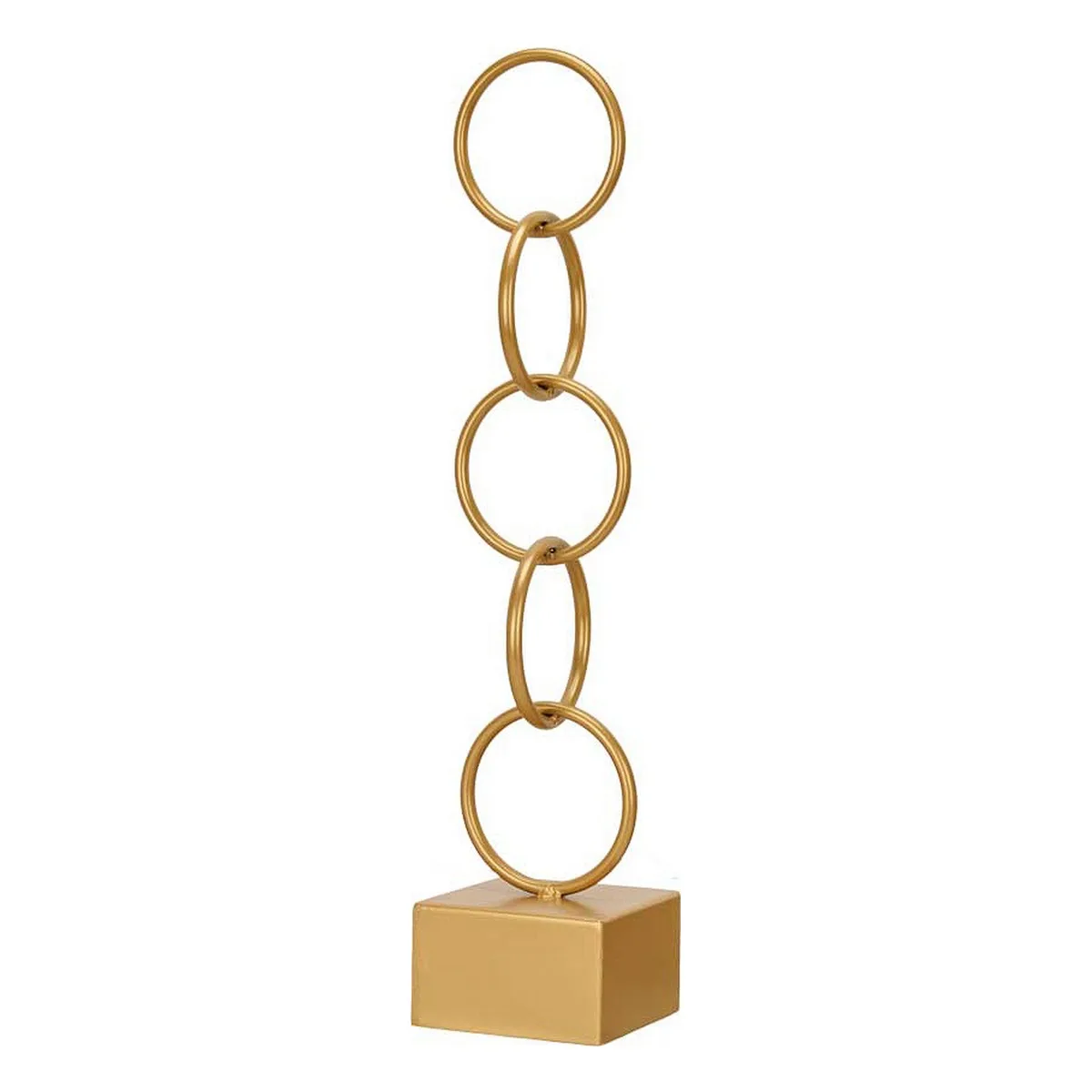 FIGURA DECORATIVA AROS DORADO METAL (12,5 X 60,5 X 12,5 CM)