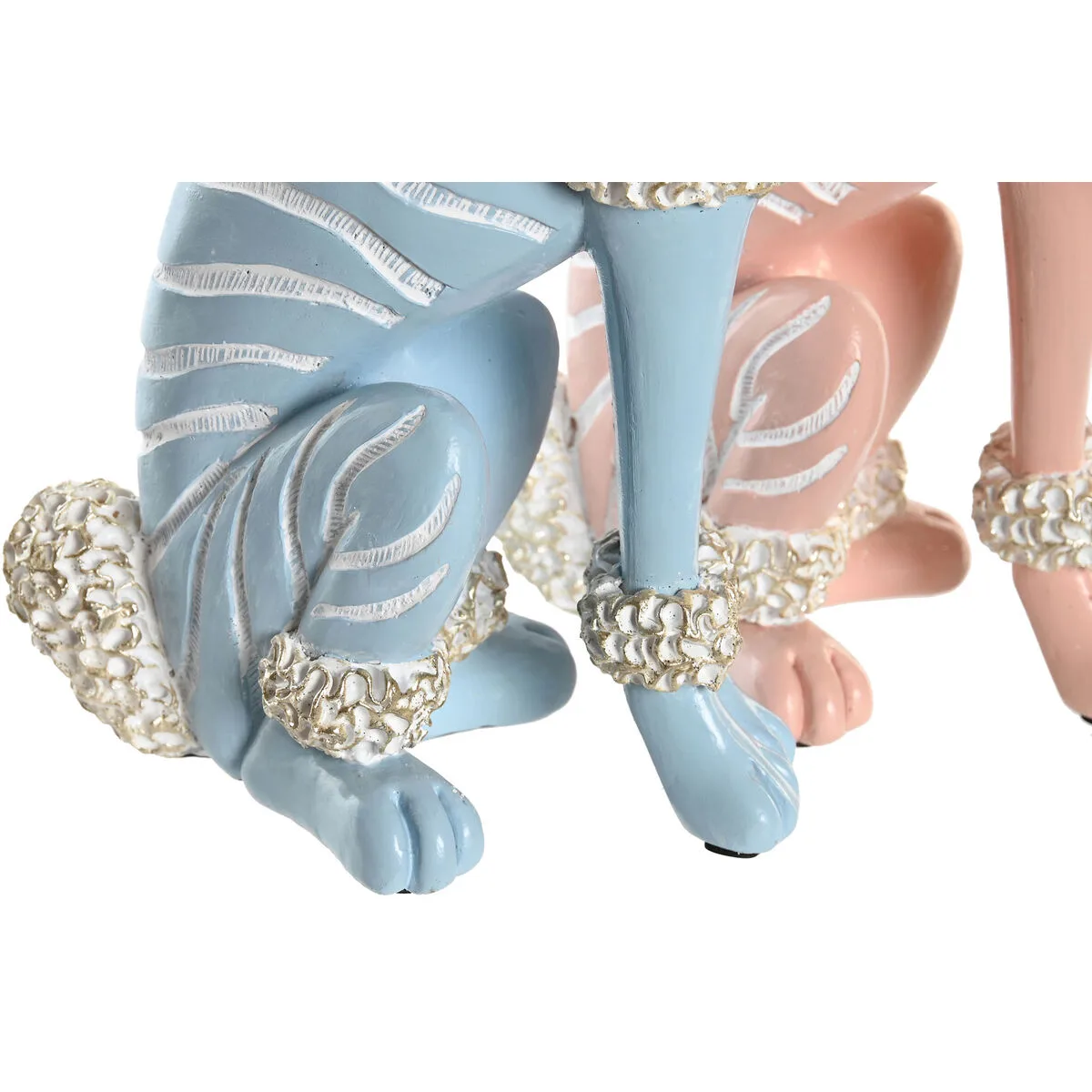 FIGURA DECORATIVA DKD HOME DECOR 18 X 10 X 30,5 CM SCANDI AZUL ROSA (2 UNIDADES)