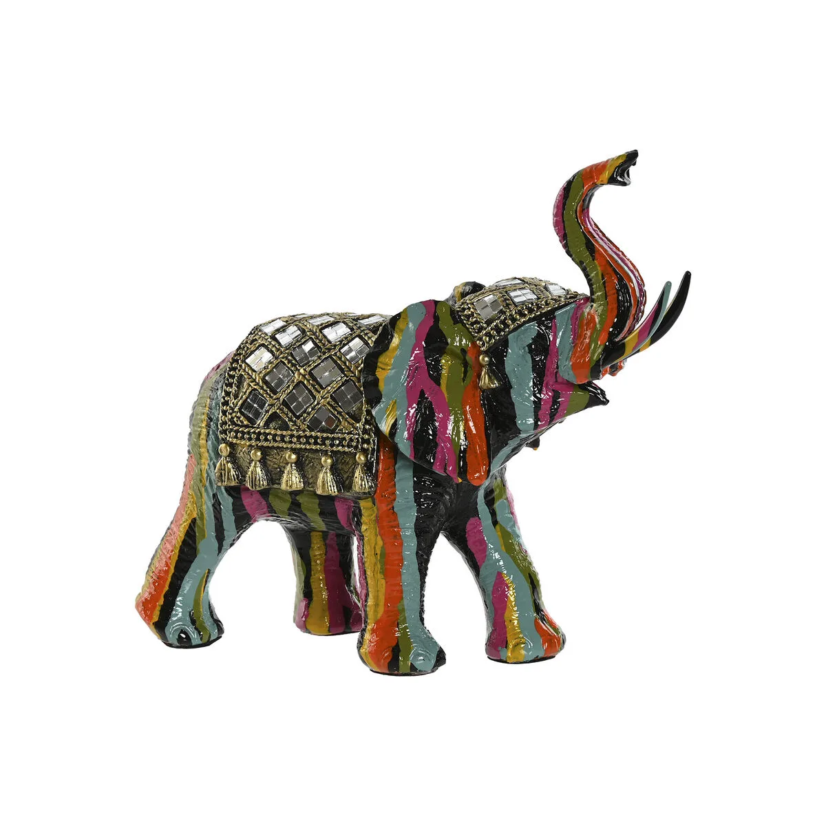 FIGURA DECORATIVA HOME ESPRIT MULTICOLOR RESINA ELEFANTE 21,5 X 8,5 X 19,5 CM
