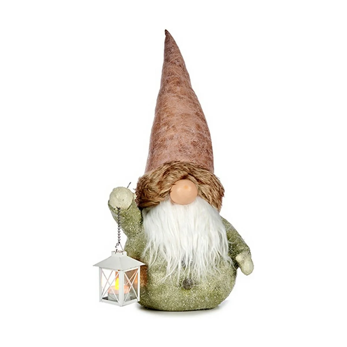 FIGURA DECORATIVA LUZ FAROL DUENDE 21,5 X 53 X 27 CM GRIS ROSA RESINA