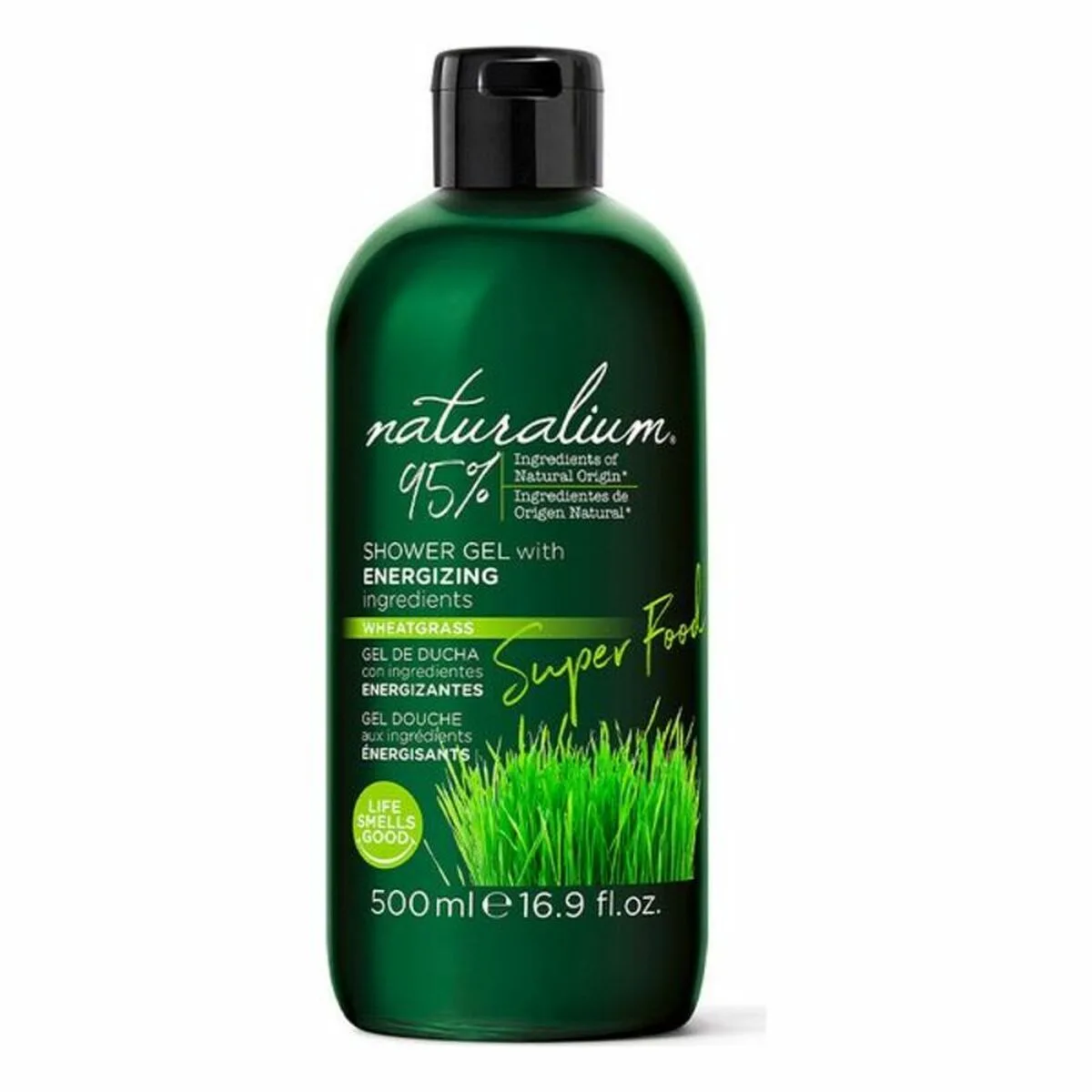 GEL DE DUCHA SUPER FOOD WHEATGRASS ENERGIZING NATURALIUM (500 ML)