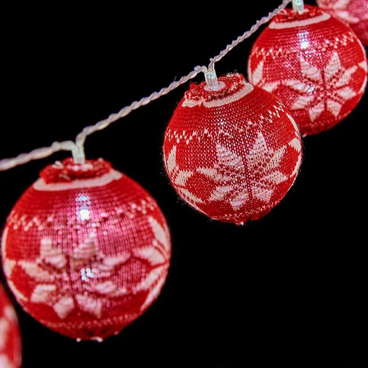 GUIRNALDA DE BOLAS LED 2 M Ø 6 CM ROJO BLANCO