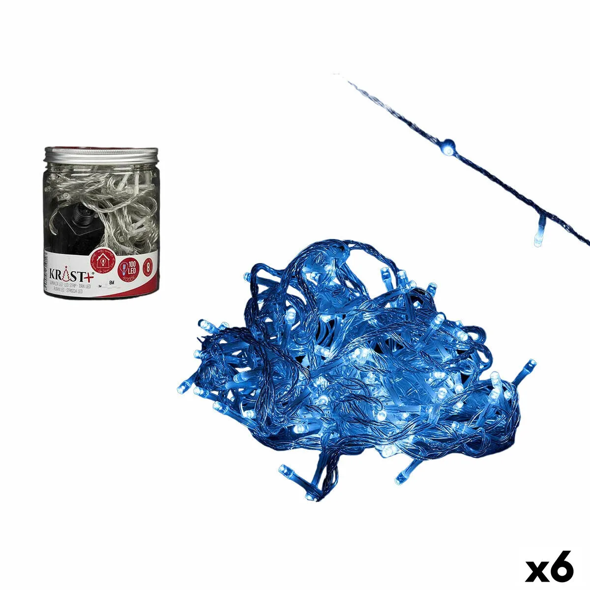 GUIRNALDA DE LUCES LED KRIST+ 8M100LED-4000K 3,6 W 8 M 10 X 11 X 10 CM LUZ FRÍA (6 UNIDADES)