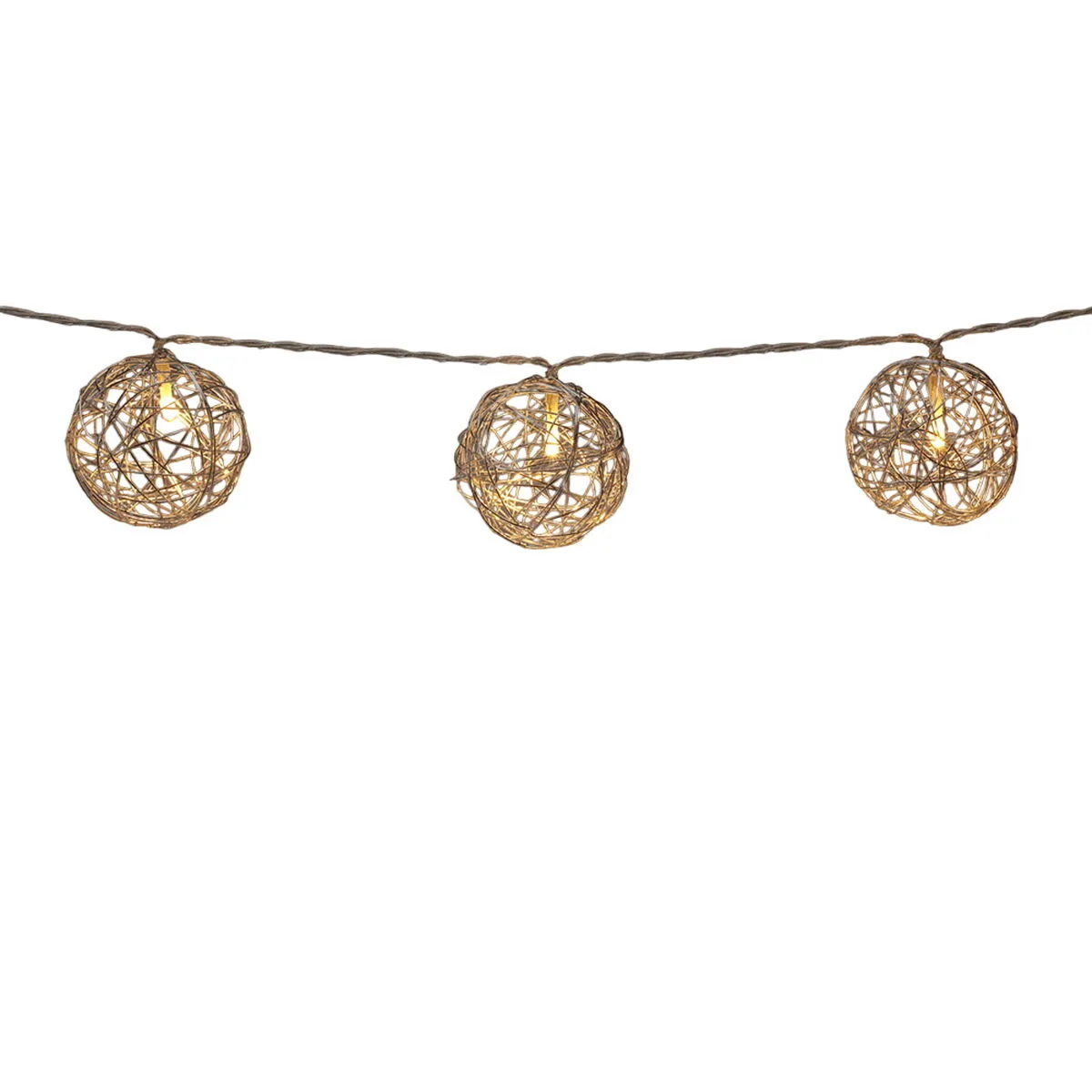 GUIRNALDA DE LUCES LED LIFETIME PLATEADO BOLAS DE NAVIDAD