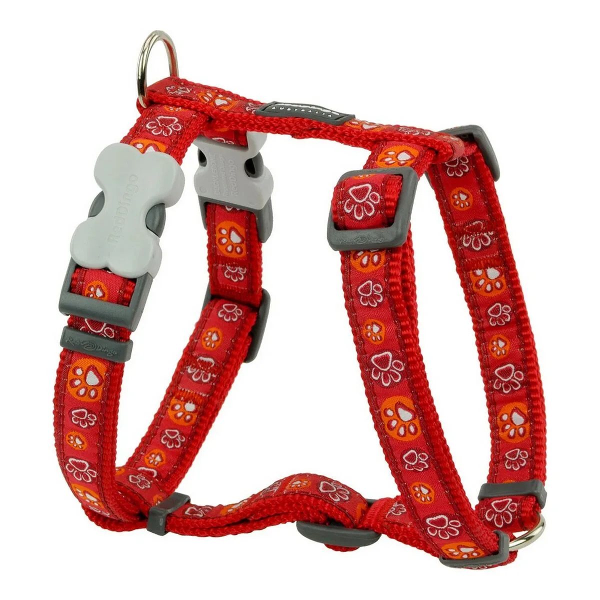 ARNÉS PARA PERRO RED DINGO STYLE ROJO HUELLA DE ANIMAL 37-61 CM
