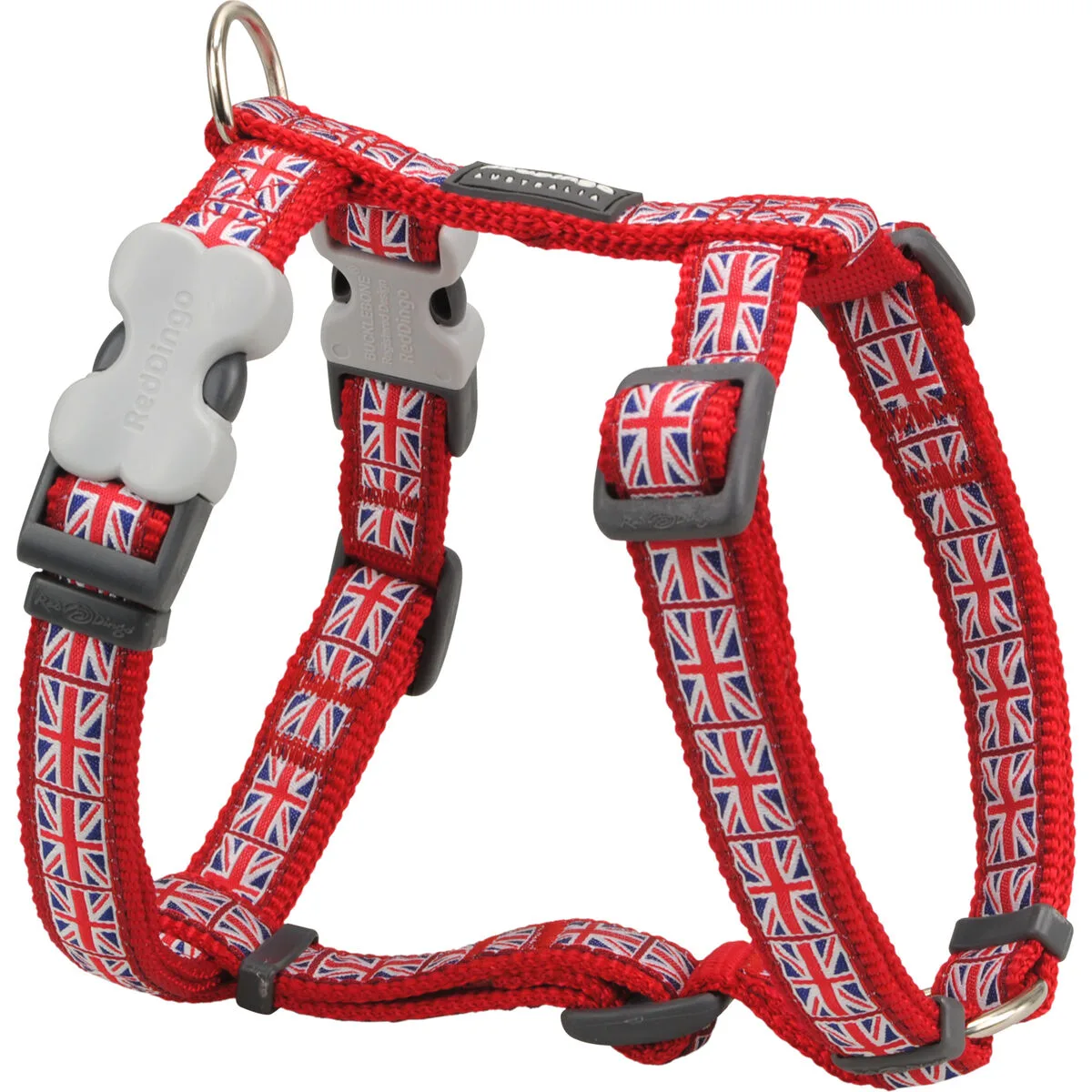 ARNÉS PARA PERRO RED DINGO UNION JACK 25-39 CM ROJO