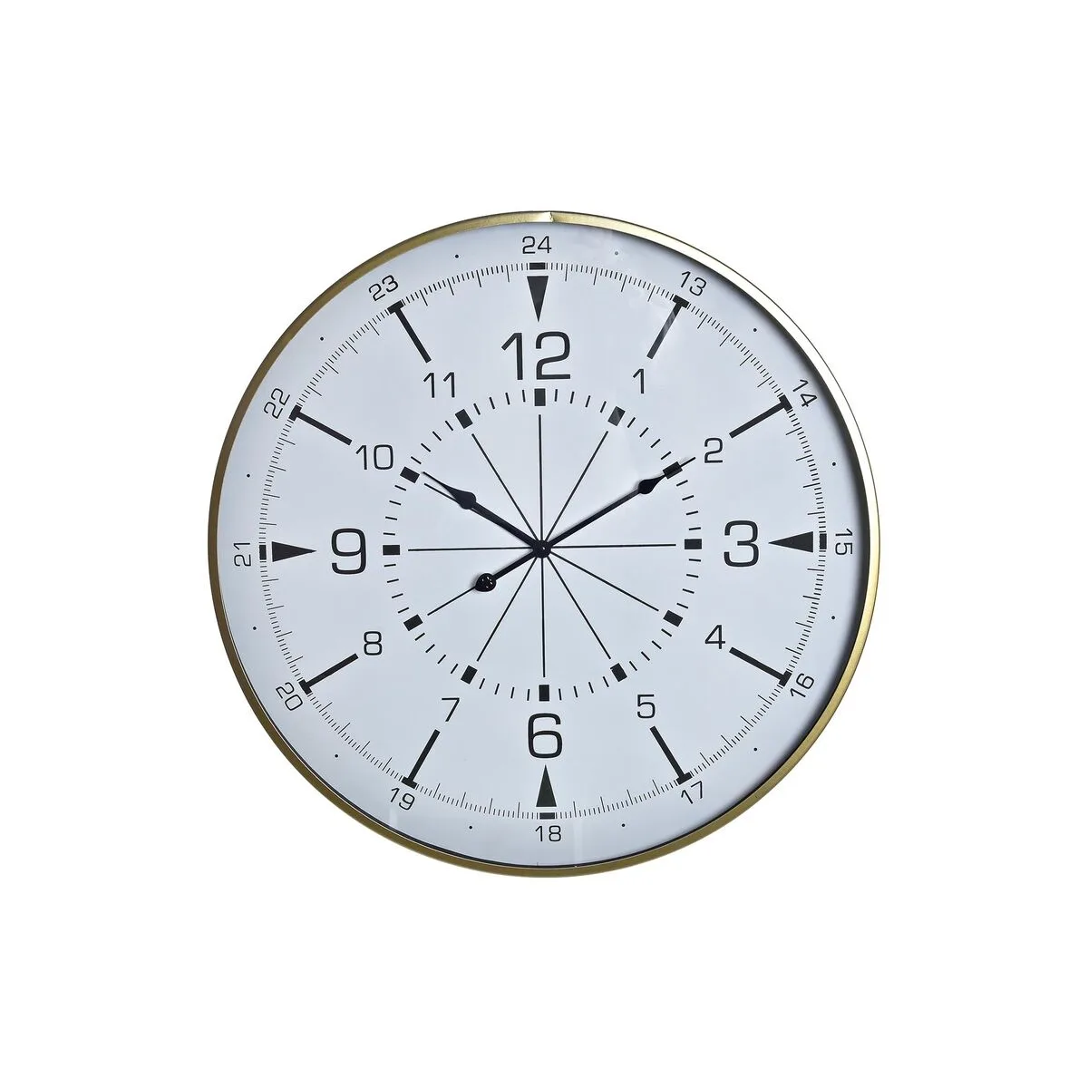 RELOJ DE PARED DKD HOME DECOR CRISTAL DORADO METAL BLANCO BRÚJULA (60 X 3 X 60 CM)