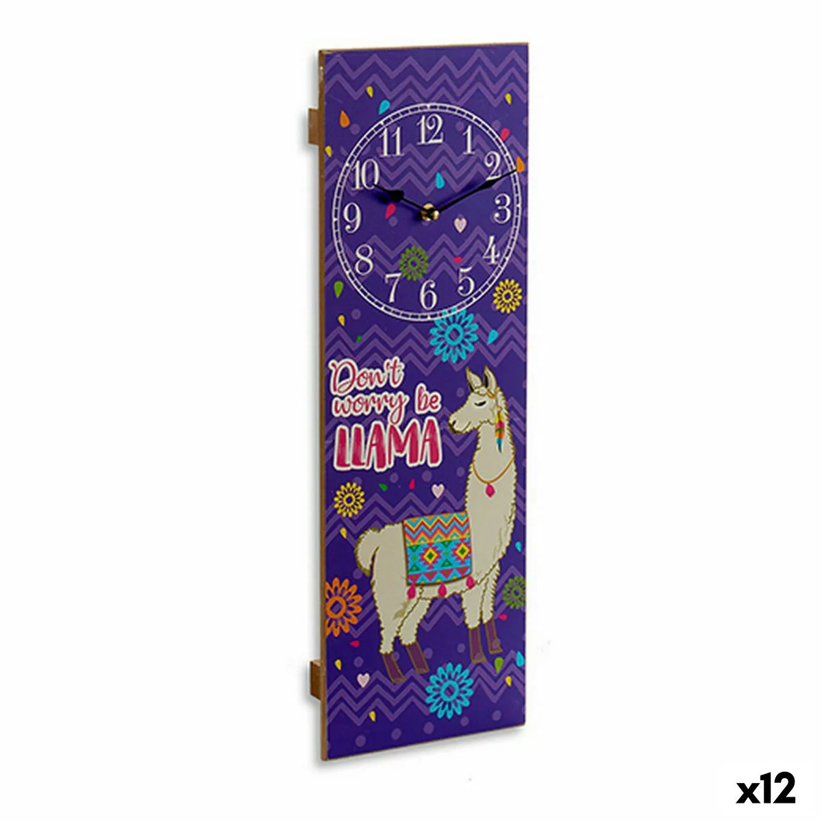 RELOJ DE PARED LLAMA 2,5 X 60 X 20 CM (12 UNIDADES)