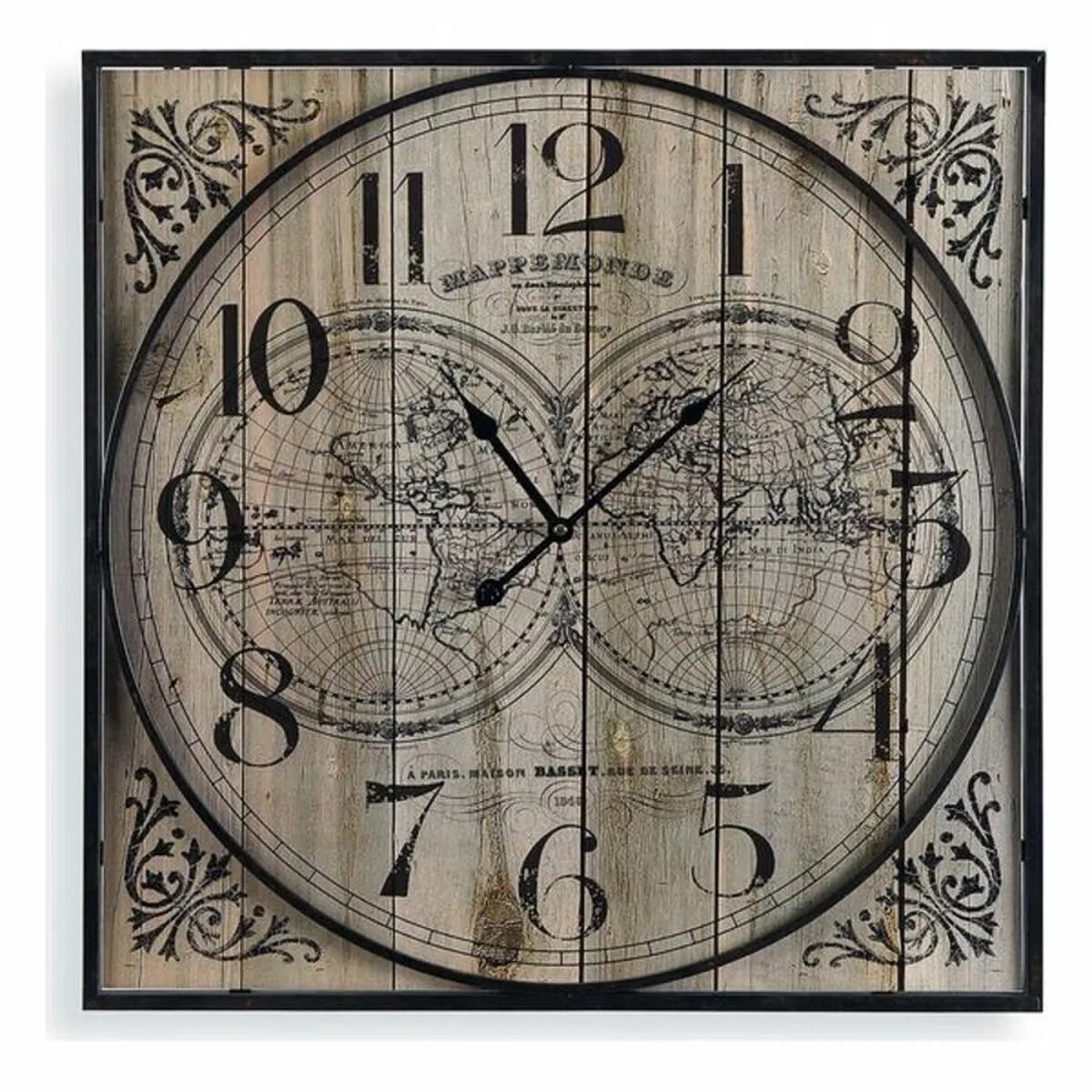 RELOJ DE PARED VERSA MADERA (59,5 X 5,5 X 59,5 CM)
