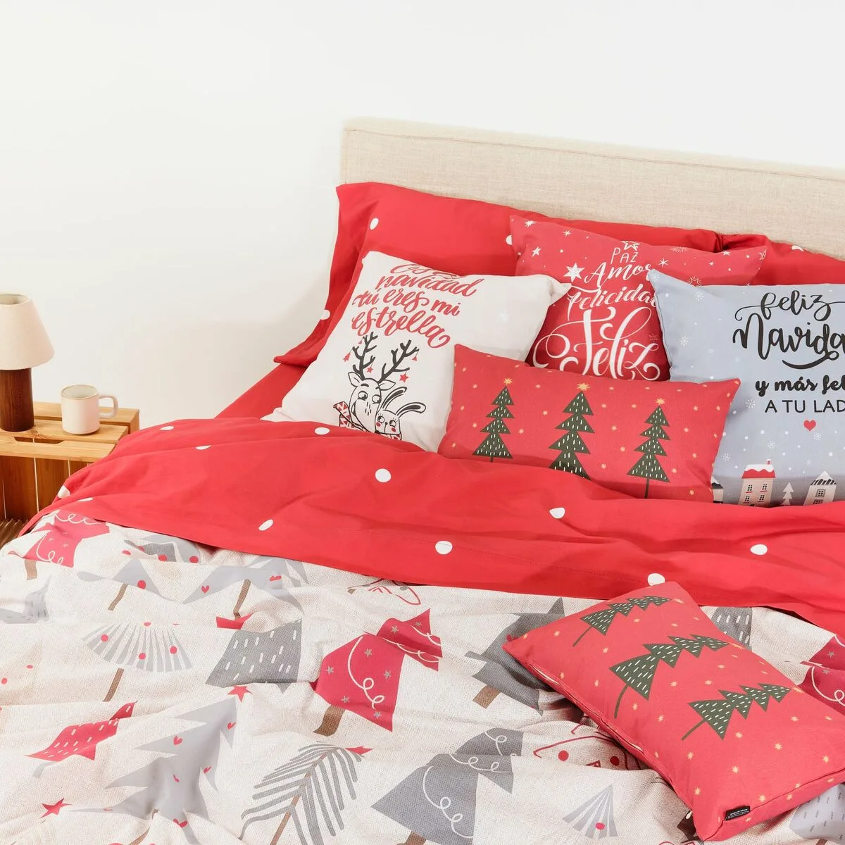 FUNDA NÓRDICA DECOLORES LAPONIA MULTICOLOR 175 HILOS 140 X 200 CM CAMA DE 80