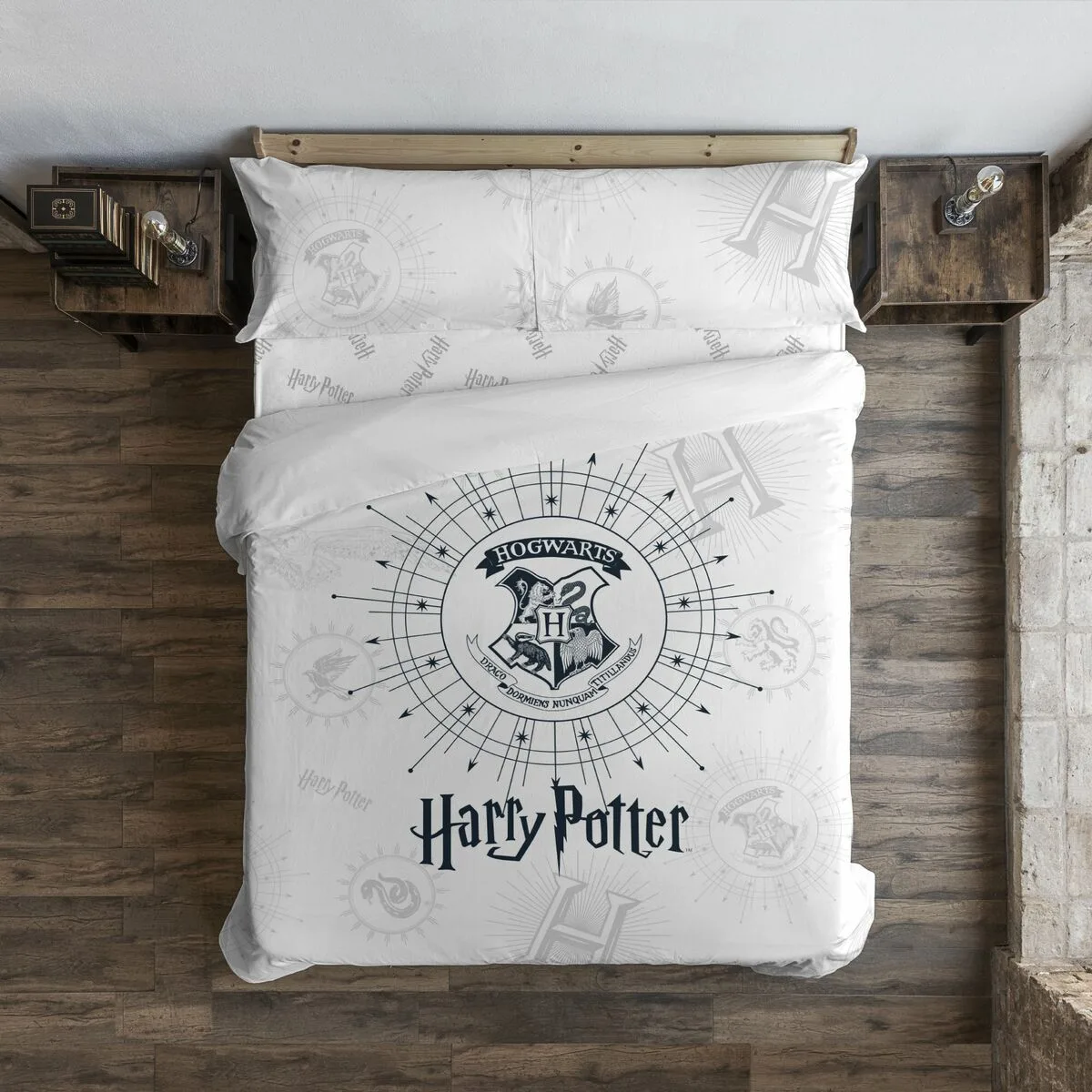 FUNDA NÓRDICA HARRY POTTER DORMIENS DRACO MULTICOLOR 175 HILOS 140 X 200 CM CAMA DE 80