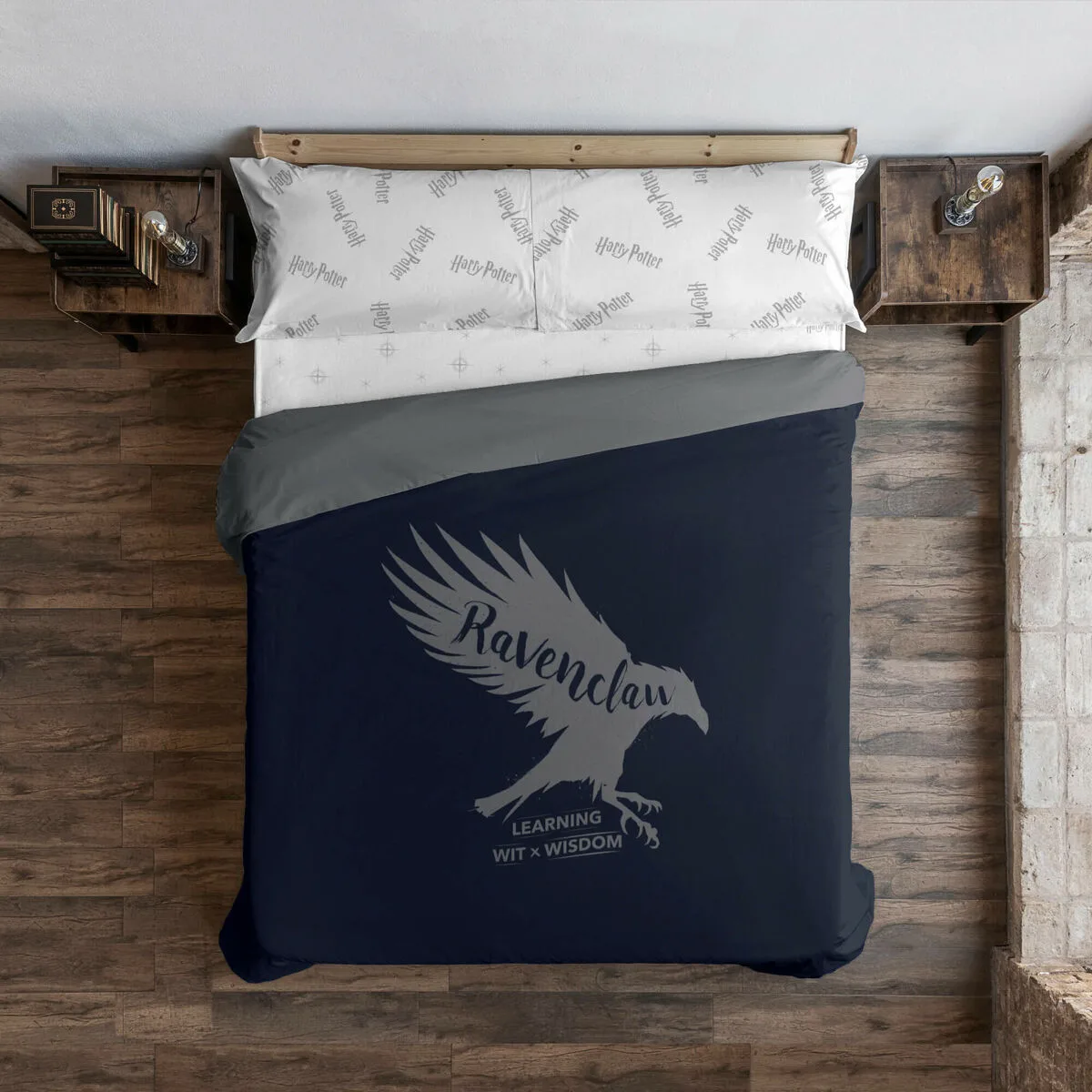 FUNDA NÓRDICA HARRY POTTER RAVENCLAW VALUES MULTICOLOR 175 HILOS 260 X 240 CM CAMA DE 180