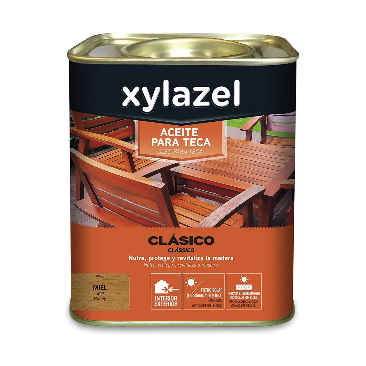 ACEITE PARA TECA XYLAZEL CLASSIC MIEL 750 ML MATE