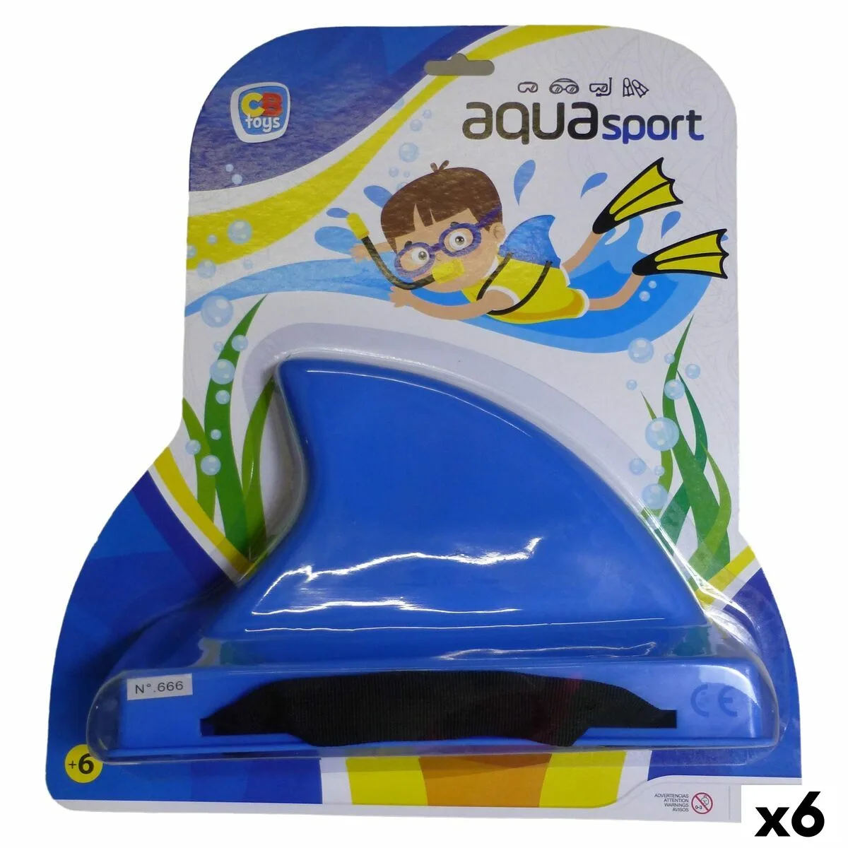 JUEGO ACUÁTICO AQUASPORT AZUL TIBURÓN (6 UNIDADES)