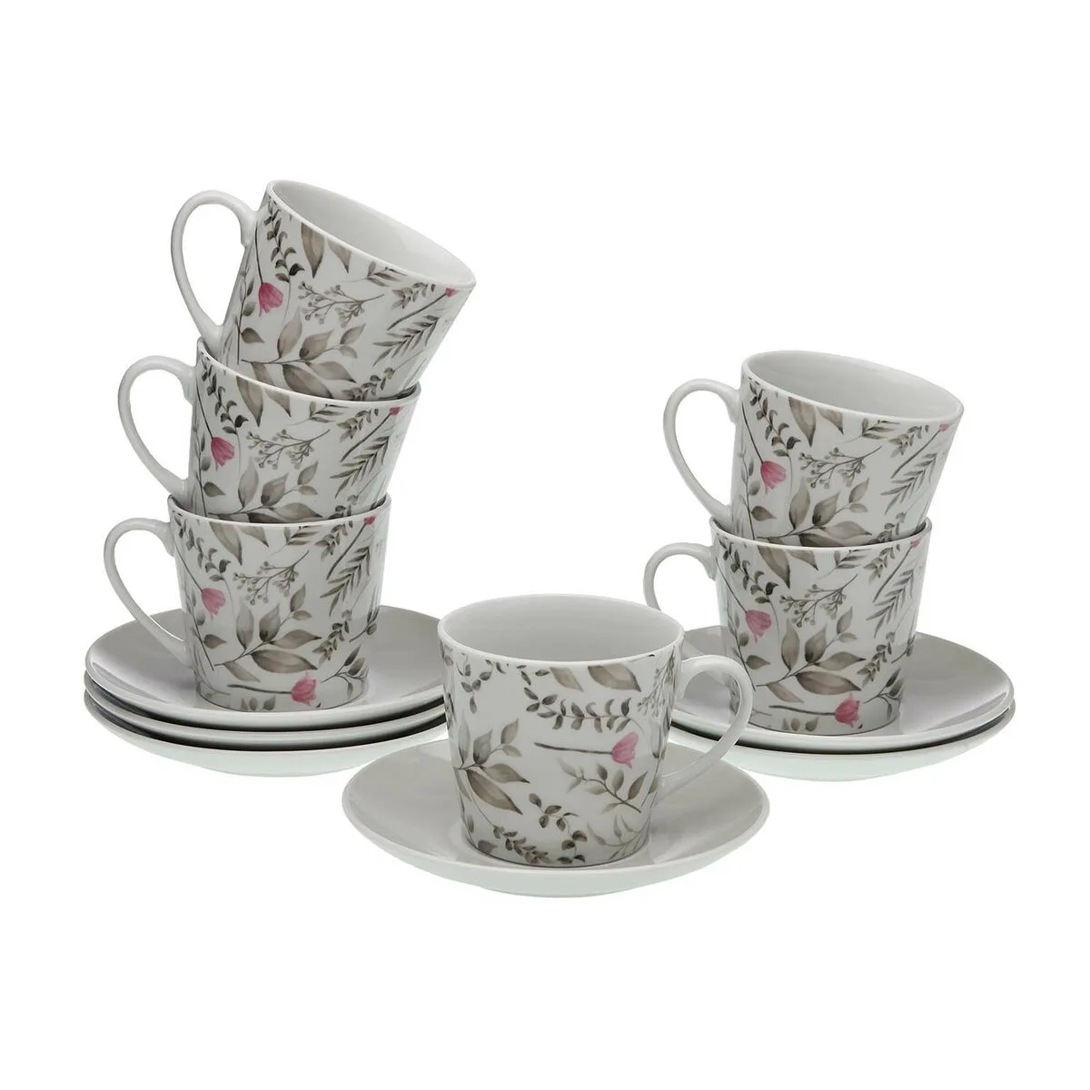 JUEGO DE 6 TAZAS CON PLATO VERSA CAPRICE PORCELANA
