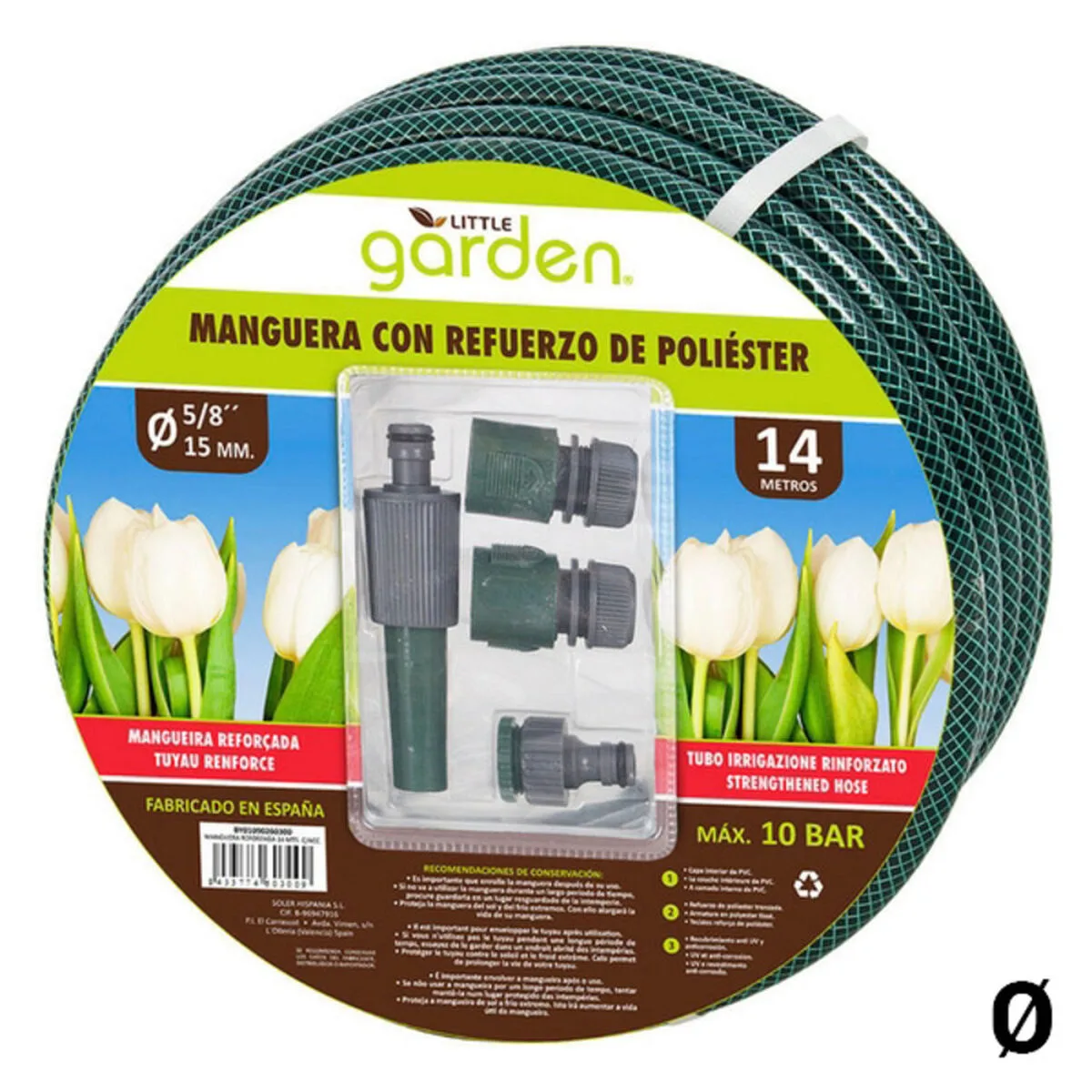 SET DE MANGUERA CON ACCESORIOS LITTLE GARDEN REFORZADA