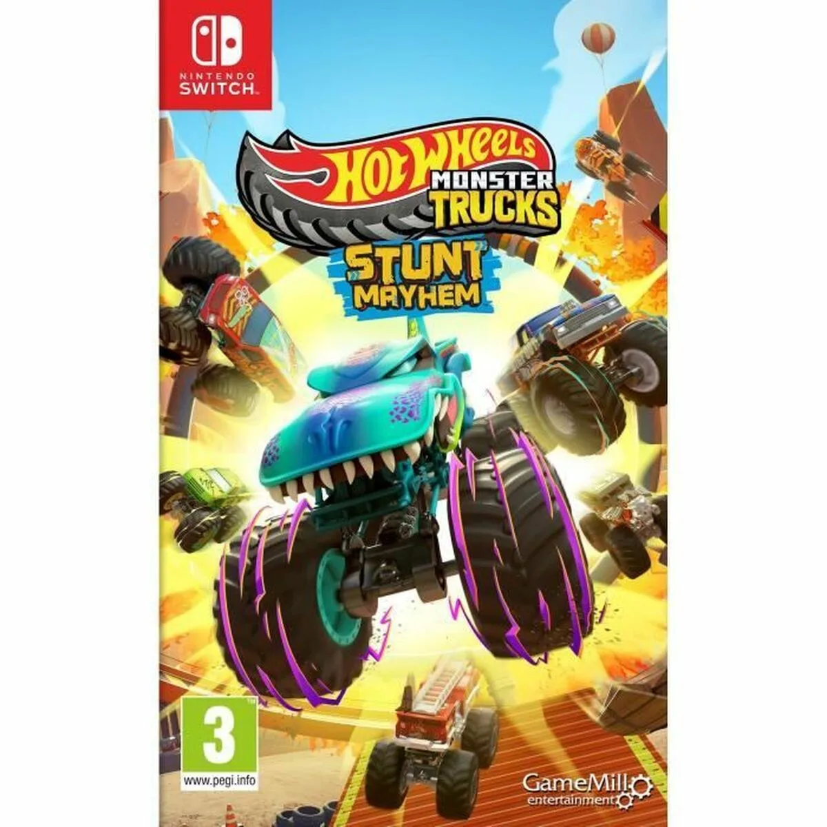 VIDEOJUEGO PARA SWITCH JUST FOR GAMES HOT WHEELS MONSTER TRUCKS STUNT MAYHEM