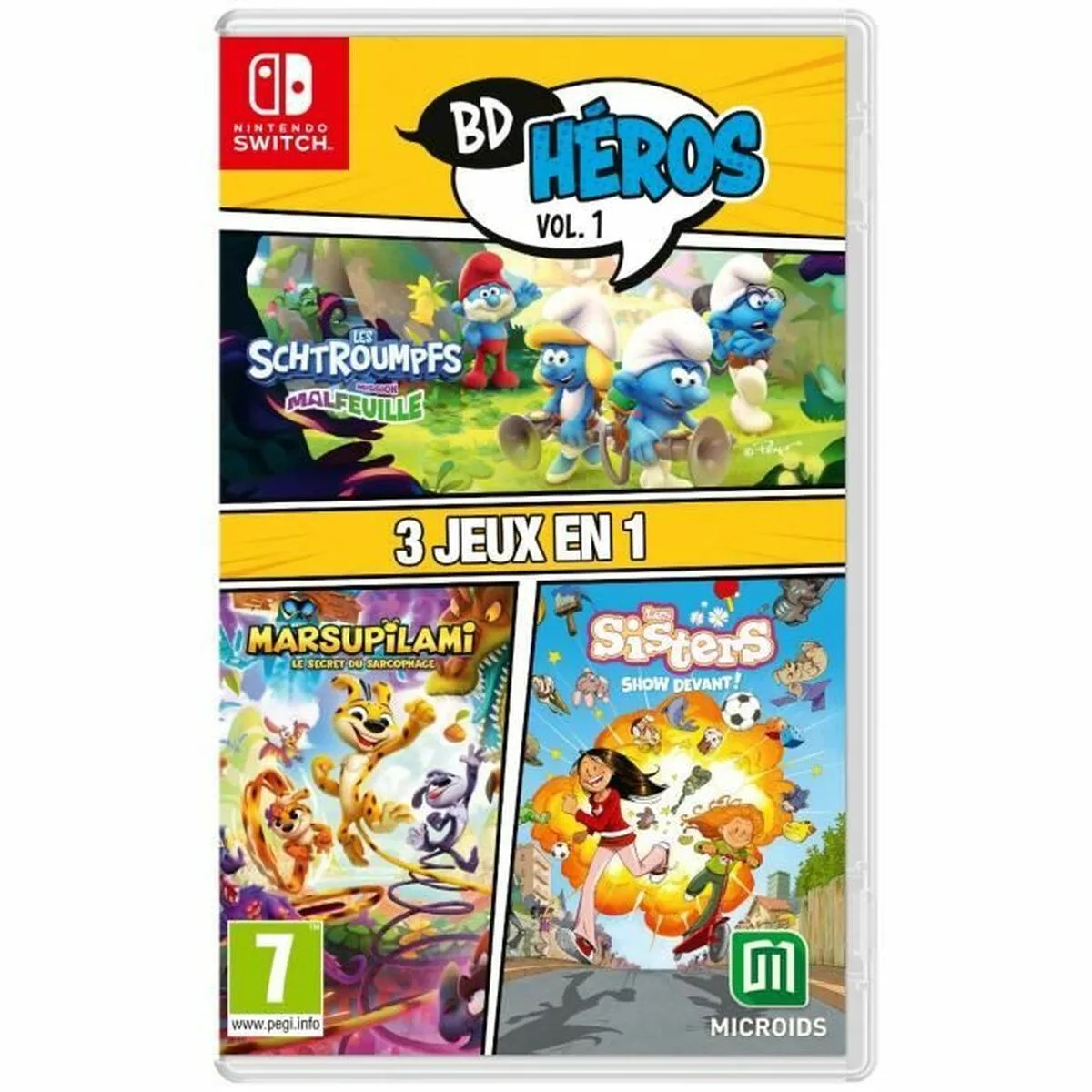 VIDEOJUEGO PARA SWITCH MICROIDS 3 IN 1: MARSUPILAMI + LES SISTERS + THE SMURFS: VILLAGE PARTY (FR)