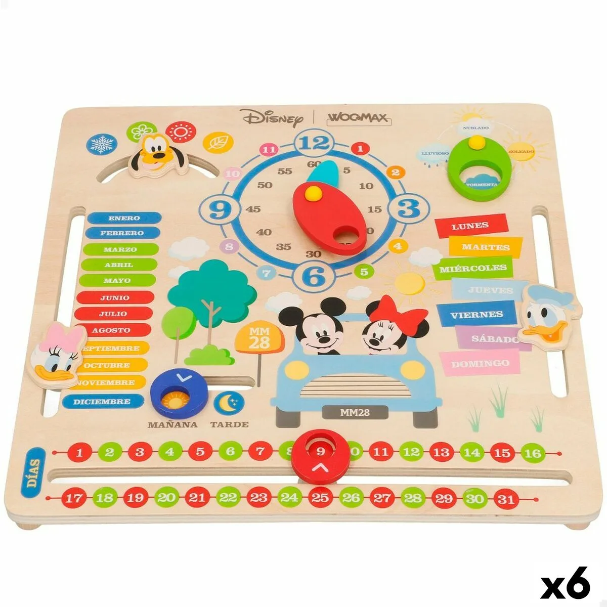 JUEGO EDUCATIVO DISNEY CALENDARIO 30 X 3,5 X 30 CM (6 UNIDADES)