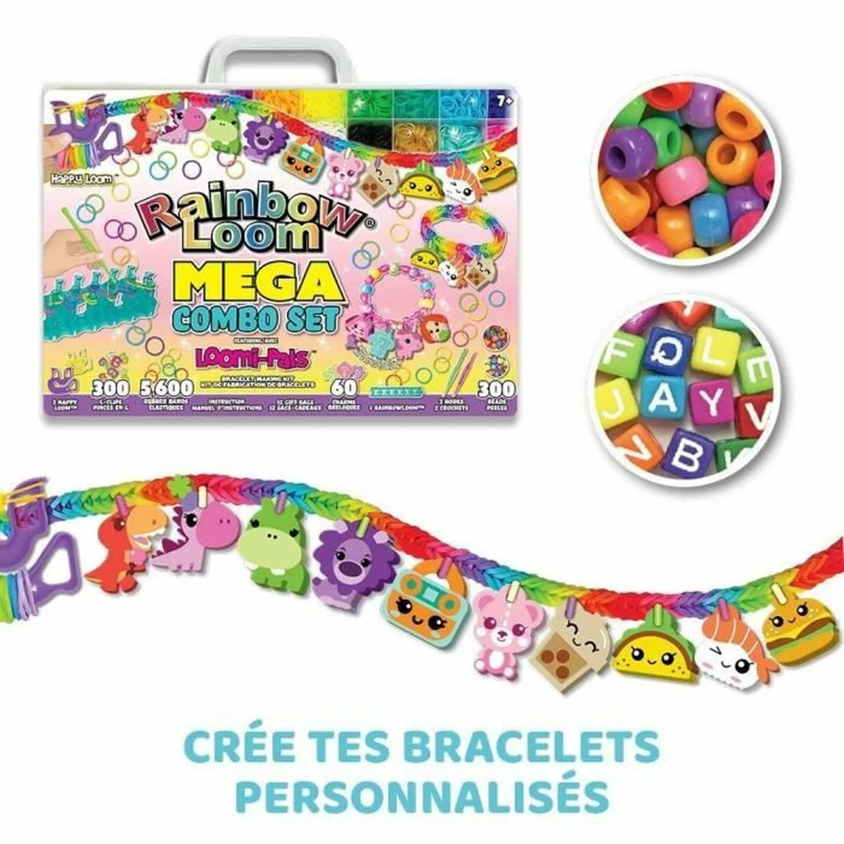 KIT CREACIÓN DE PULSERAS Y COLLARES BANDAI RAINBOW MOON MEGA COMBO SET PLÁSTICO