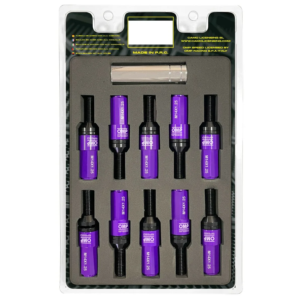 KIT DE TORNILLOS OMP OMPS09971411 28 MM MORADO M14 X 1,25