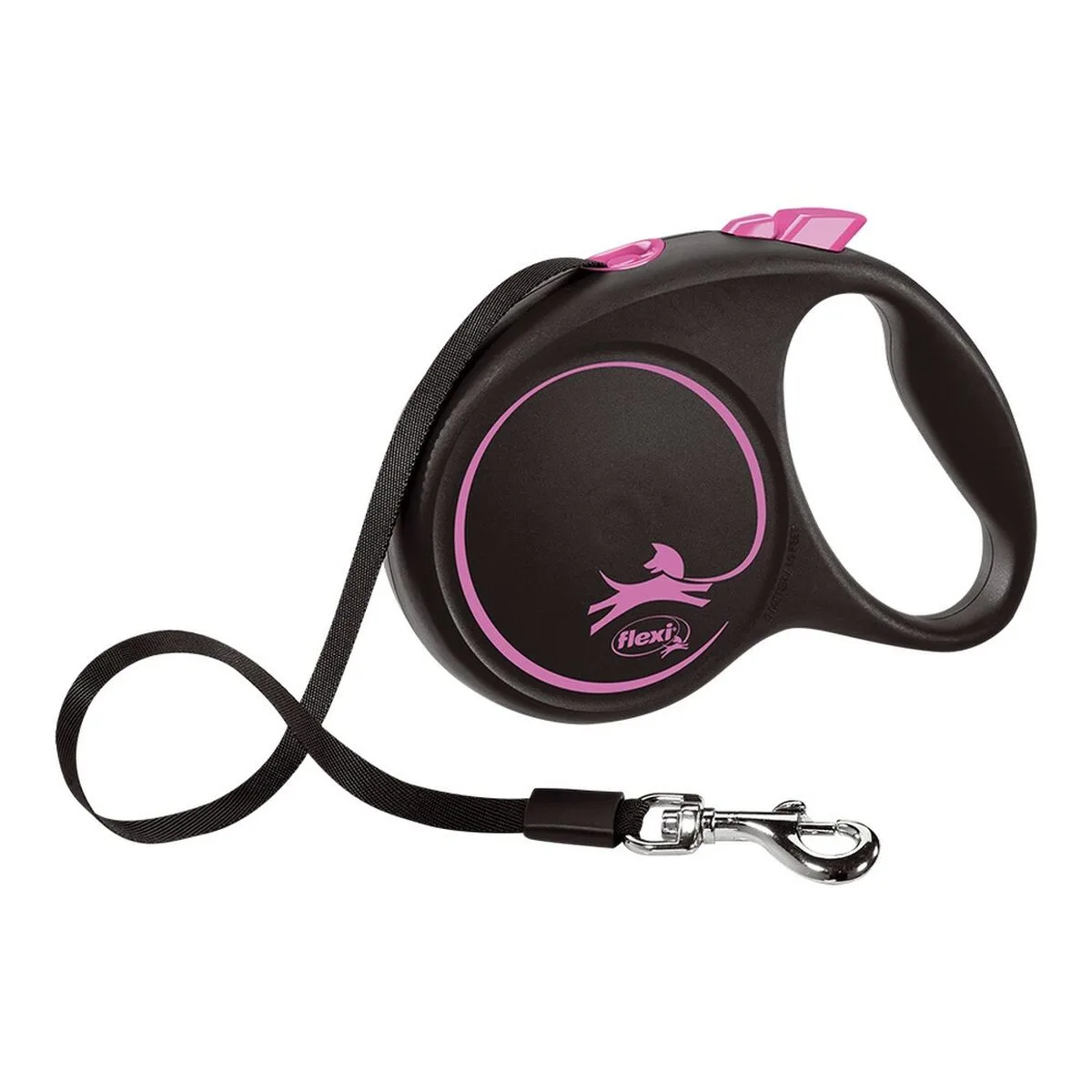 CORREA PARA PERRO FLEXI BLACK DESIGN 5 M ROSA TALLA M