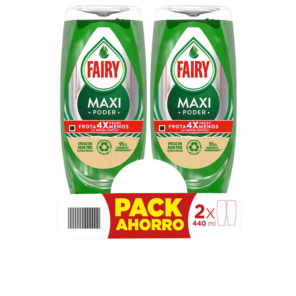 GEL LAVAVAJILLAS A MANO FAIRY MAXI PODER 2 X 440 ML