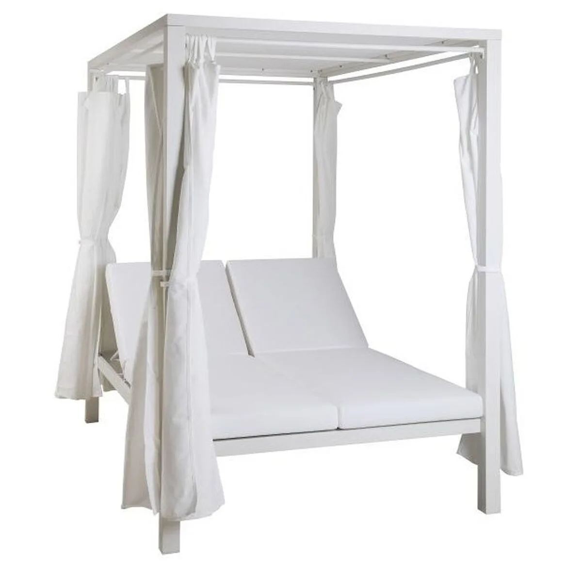 CAMA PARA JARDÍN DKD HOME DECOR BLANCO ALUMINIO (148 X 188 X 205 CM)