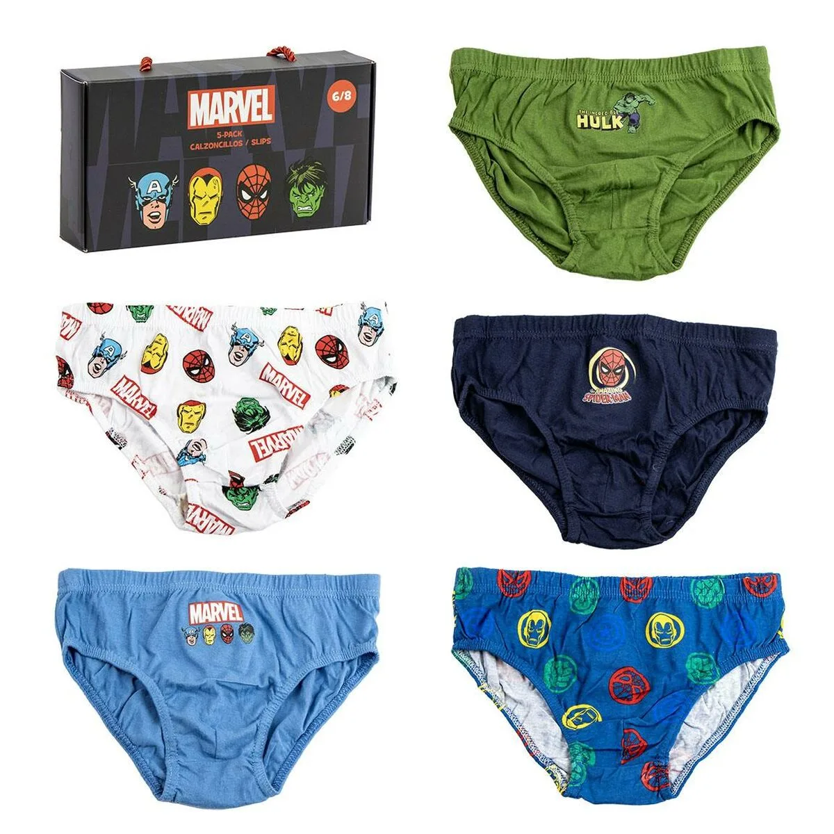 PACK DE CALZONCILLOS MARVEL MULTICOLOR 5 UNIDADES