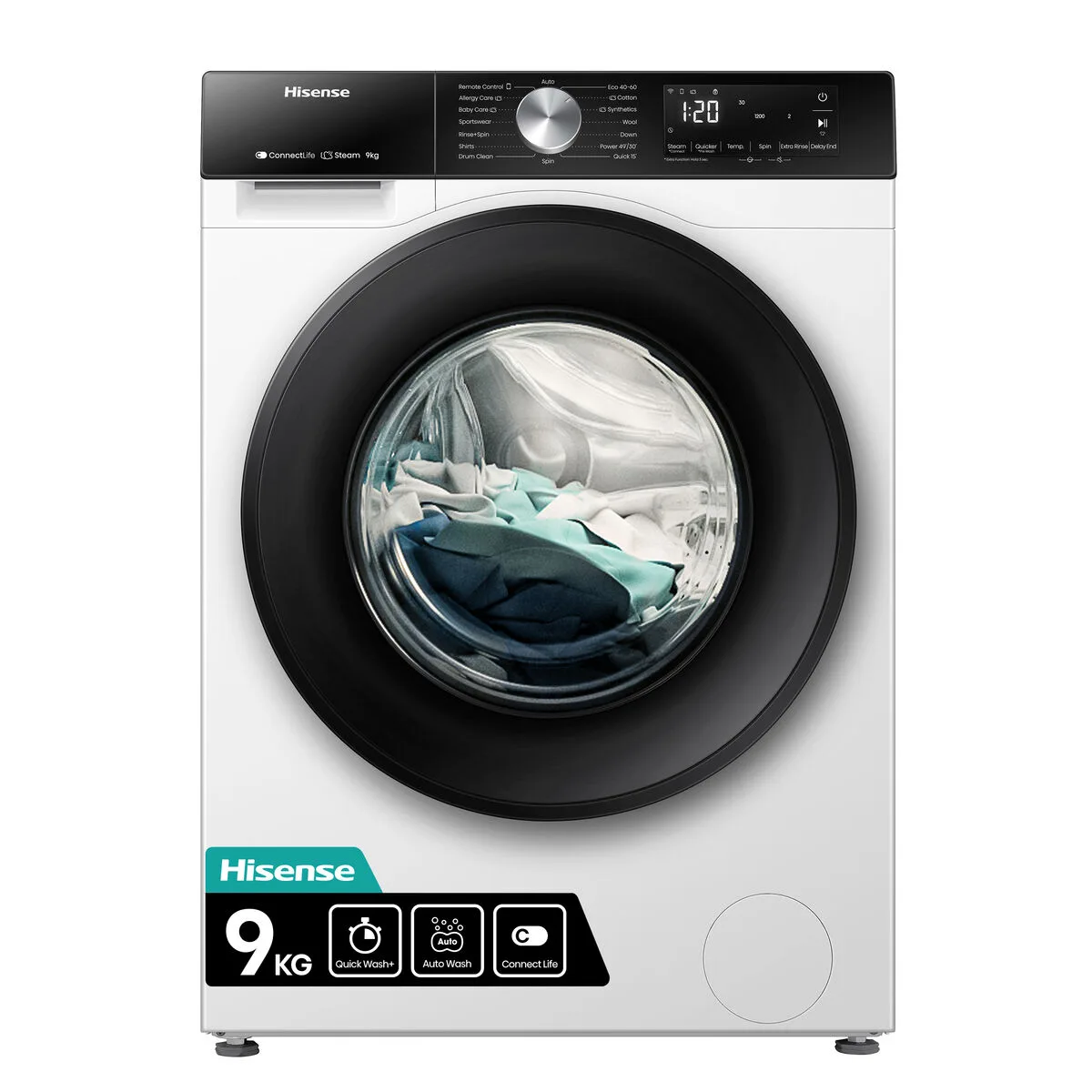 LAVADORA HISENSE WF3S9043BW3 60 CM 1400 RPM 9 KG