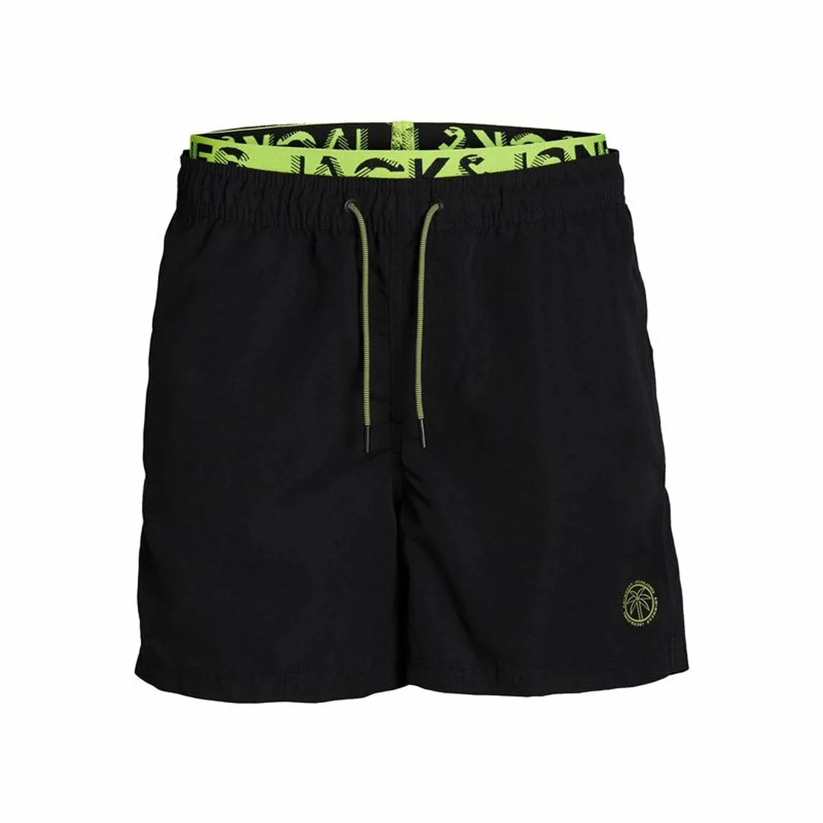 BAÑADOR INFANTIL JACK & JONES JJSWIM DB WB NEON NEGRO