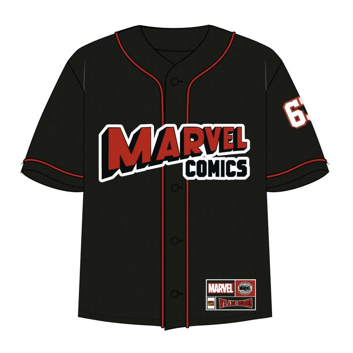 CAMISETA DEPORTIVA DE MANGA CORTA MARVEL BASEBALL UNISEX