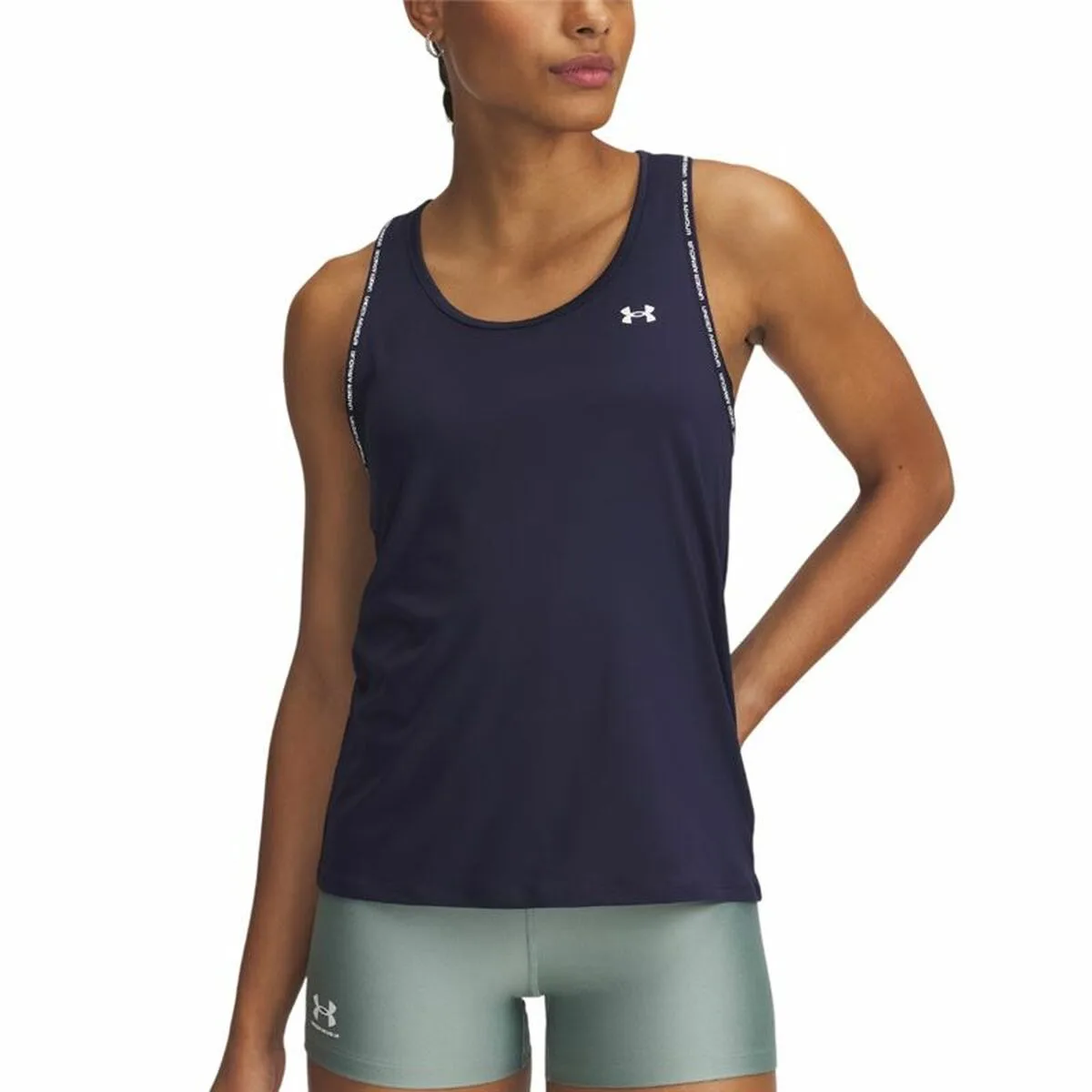 CAMISETA PARA MUJER SIN MANGAS UNDER ARMOUR TECH AZUL MARINO (S)