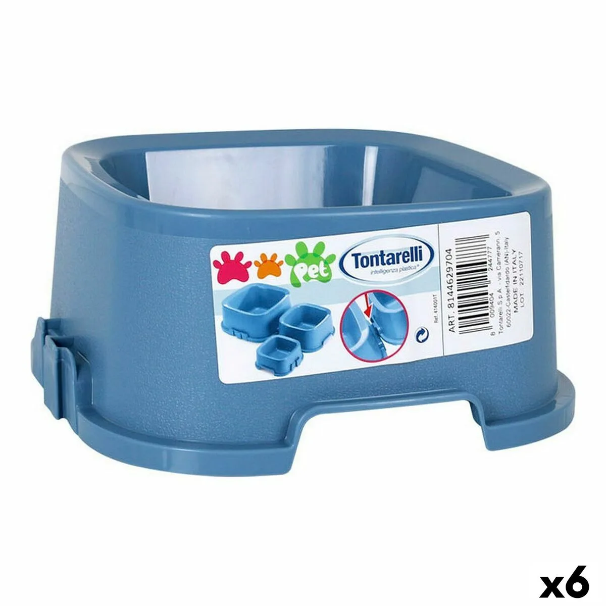 COMEDERO PARA MASCOTAS TONTARELLI PET 21,5 X 21,5 X 9,4 CM